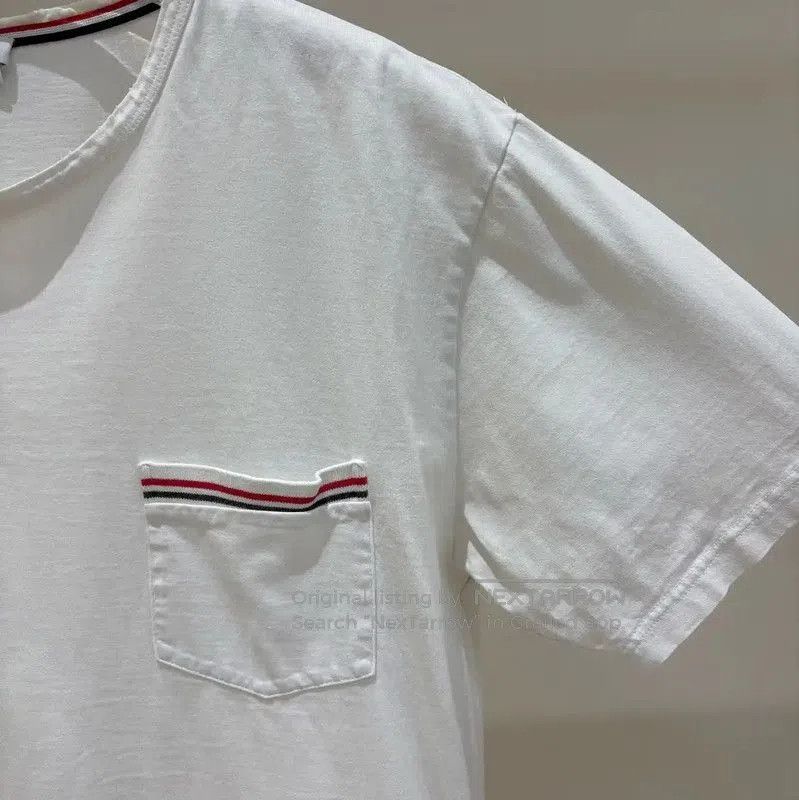 Thom Browne Thom Browne White Striped Short Sleeve T-Shirt . Size US L / EU 52-54 / 3 - 4 Thumbnail