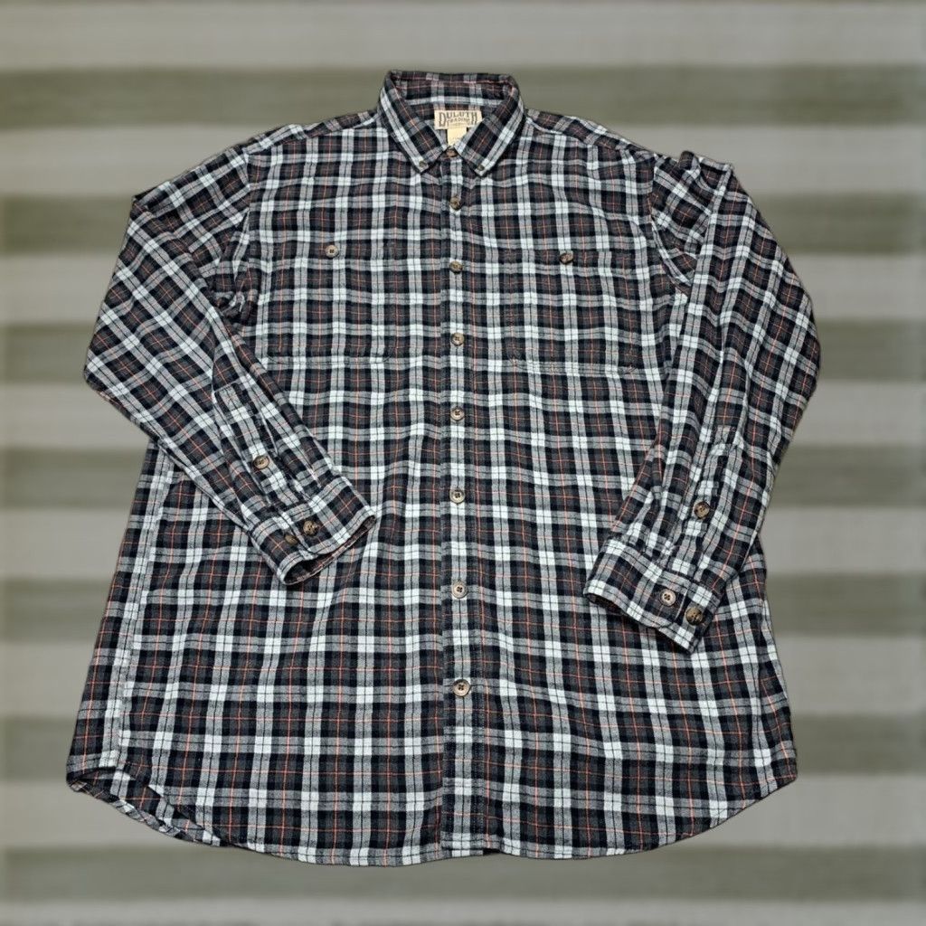 CO Duluth Flannel Shirt Mens L Button Up Black Gray Plaid Long Sleeve Regular Fit Casual Vintage: No Size US L / EU 52-54 / 3 - 1 Thumbnail