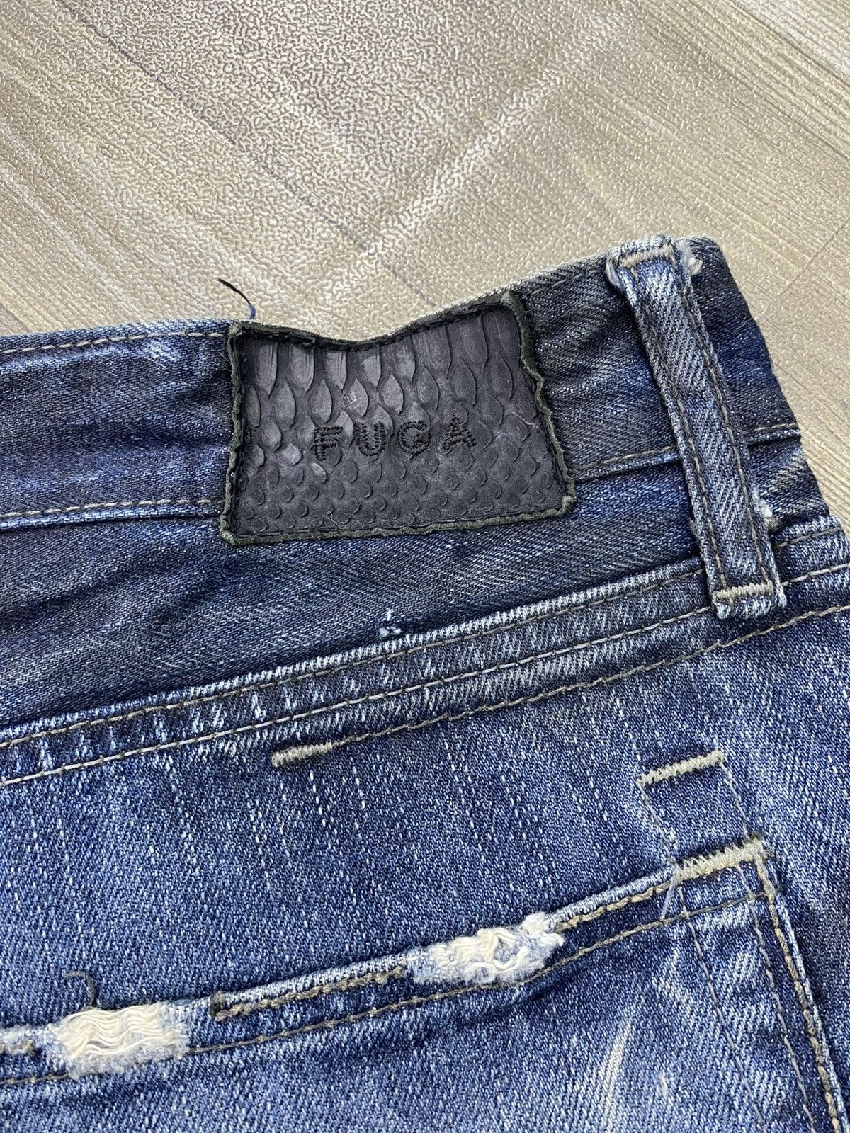 If Six Was Nine 2000s Fuga Cavarize Clawmarks Distressed Faded Flared Jeans Size US 32 / EU 48 - 15 Thumbnail