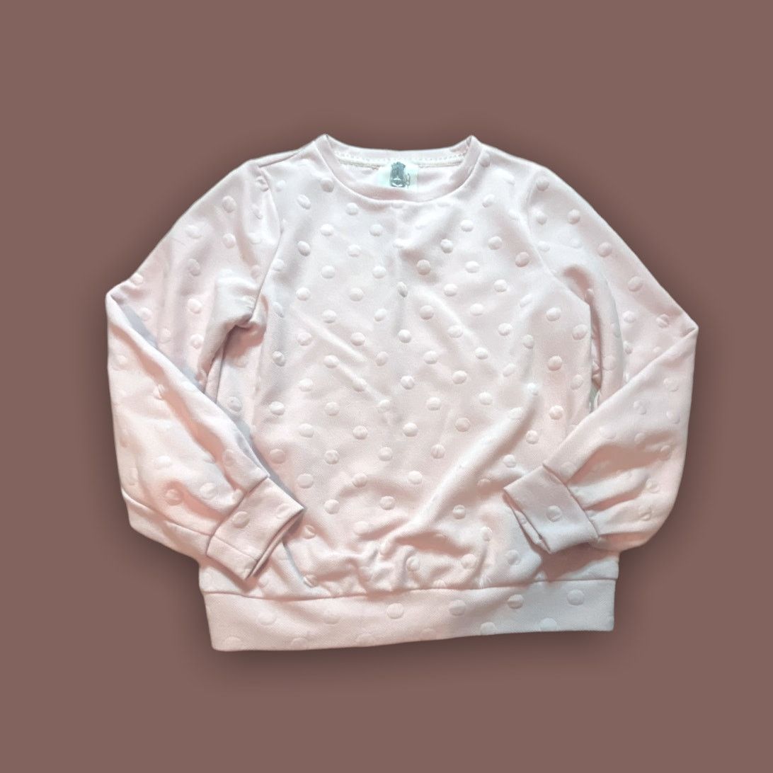 Anthropologie Lili's Closet Anthropologie Baby Pink Polka Dot Sweater XS Size XS / US 0-2 / IT 36-38 - 1 Thumbnail
