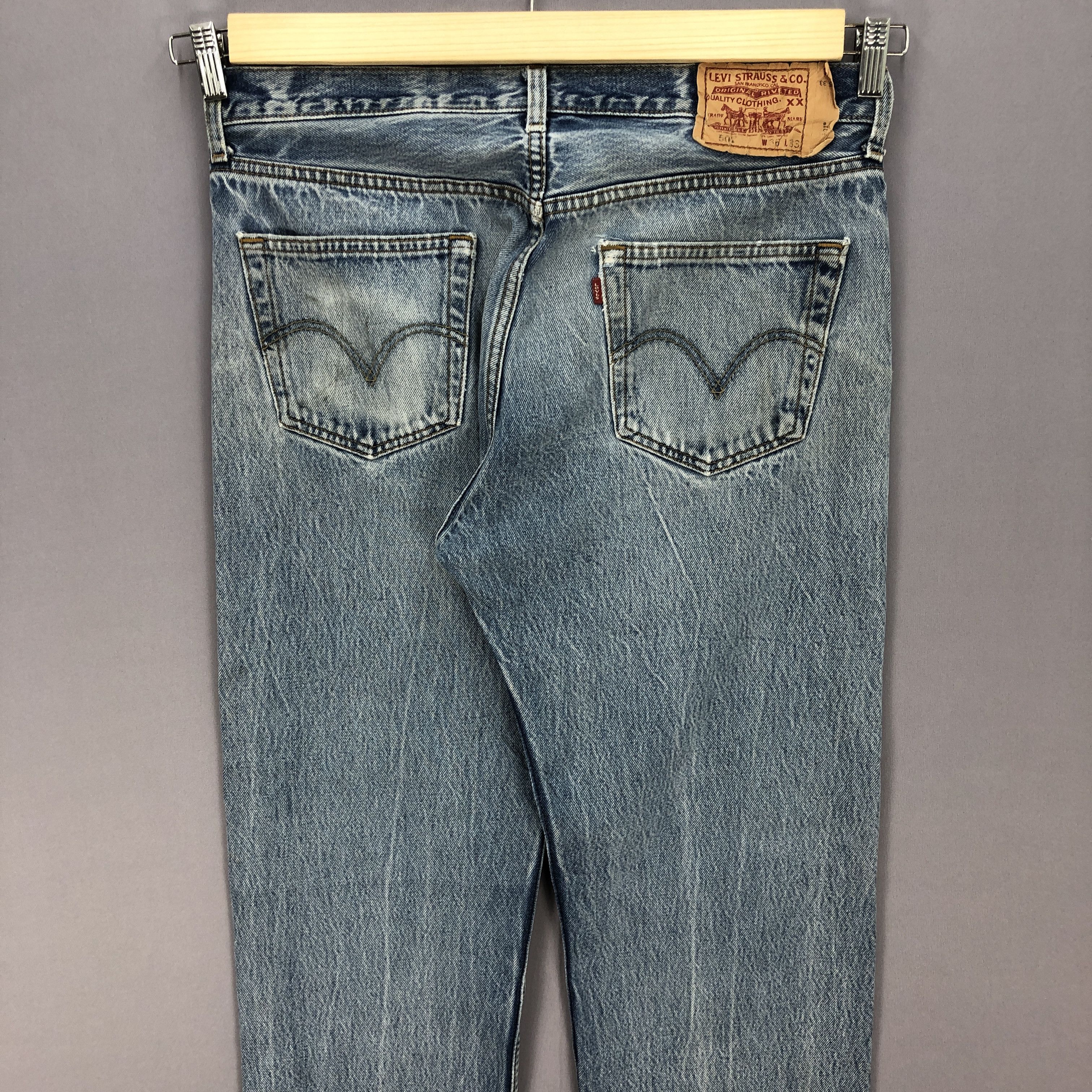 Levi's × Vintage Vintage Y2K Levis 501 Jeans Levi's Faded Light Wash Denim Size US 36 / EU 52 - 4 Thumbnail
