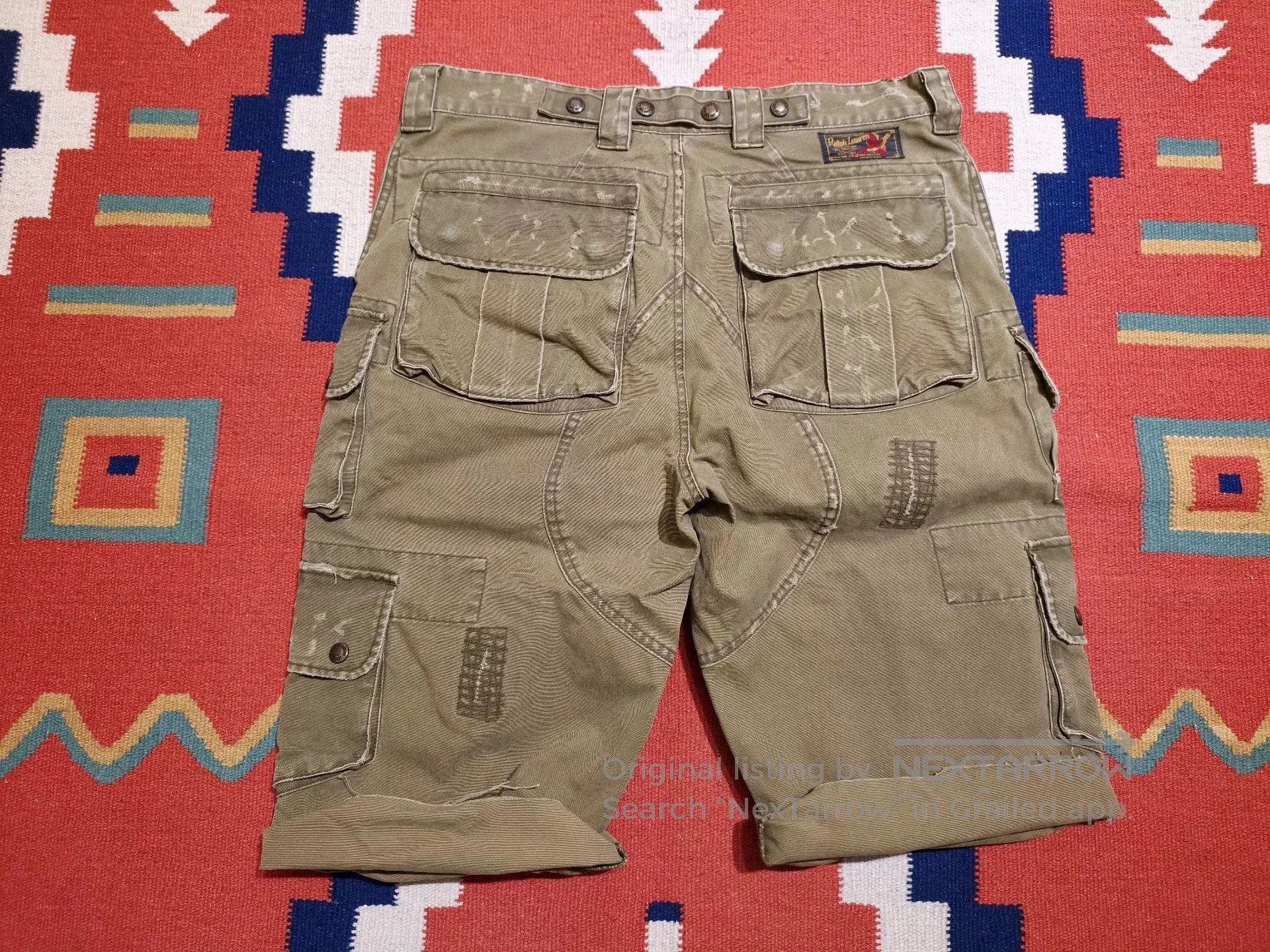 Ralph Lauren Blue Label Ralph Lauren RRL Waxed Cargo Shorts. Size US 33 - 6 Thumbnail