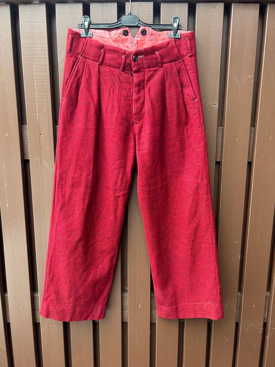 image of John Alexander Skelton Heavy Irish Vintage Wool Pants in Red, Men's (Size 32)