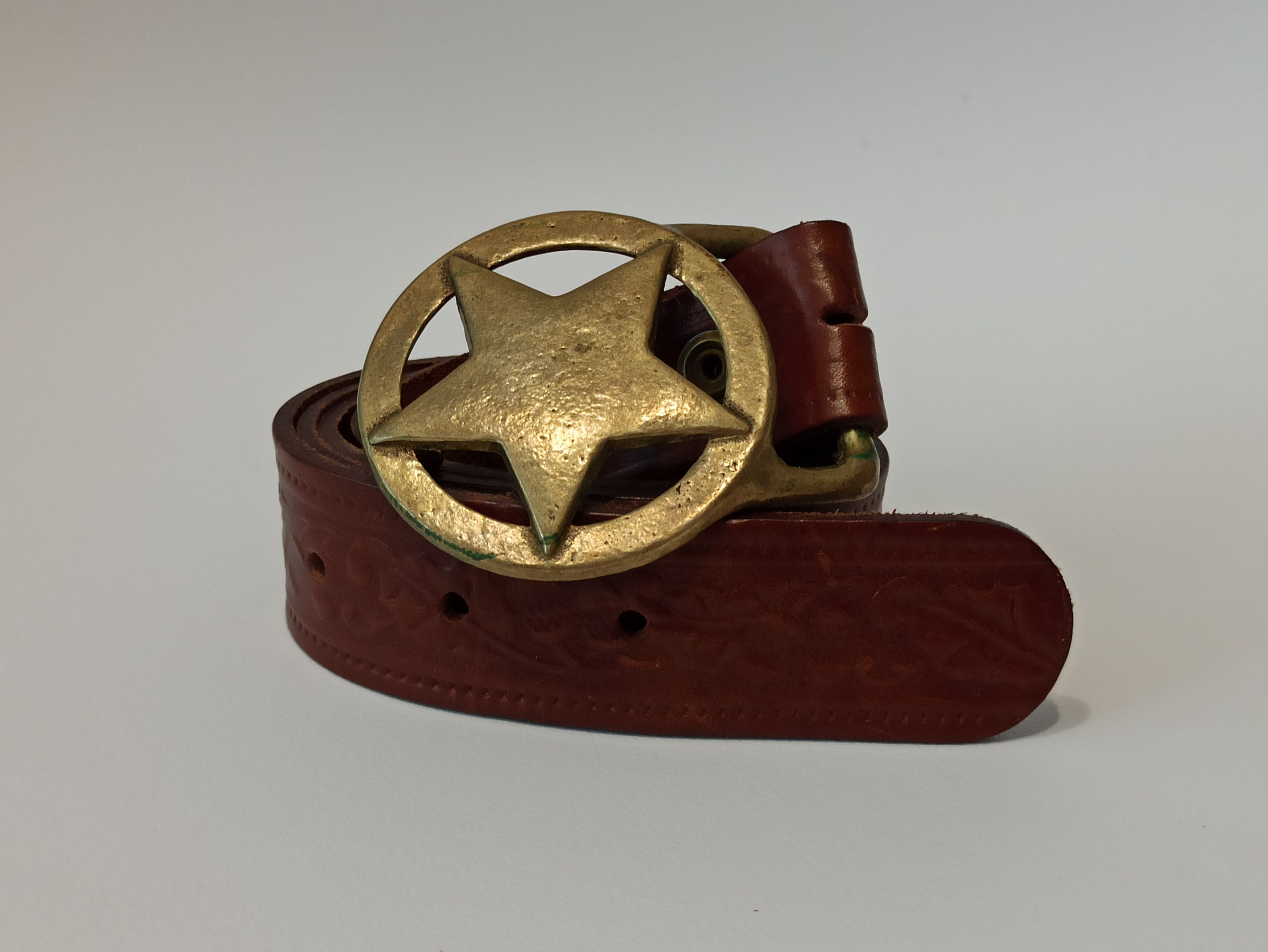 Vintage Solid Brass Sheriff Star Vintage Belt Size ONE SIZE - 2 Thumbnail