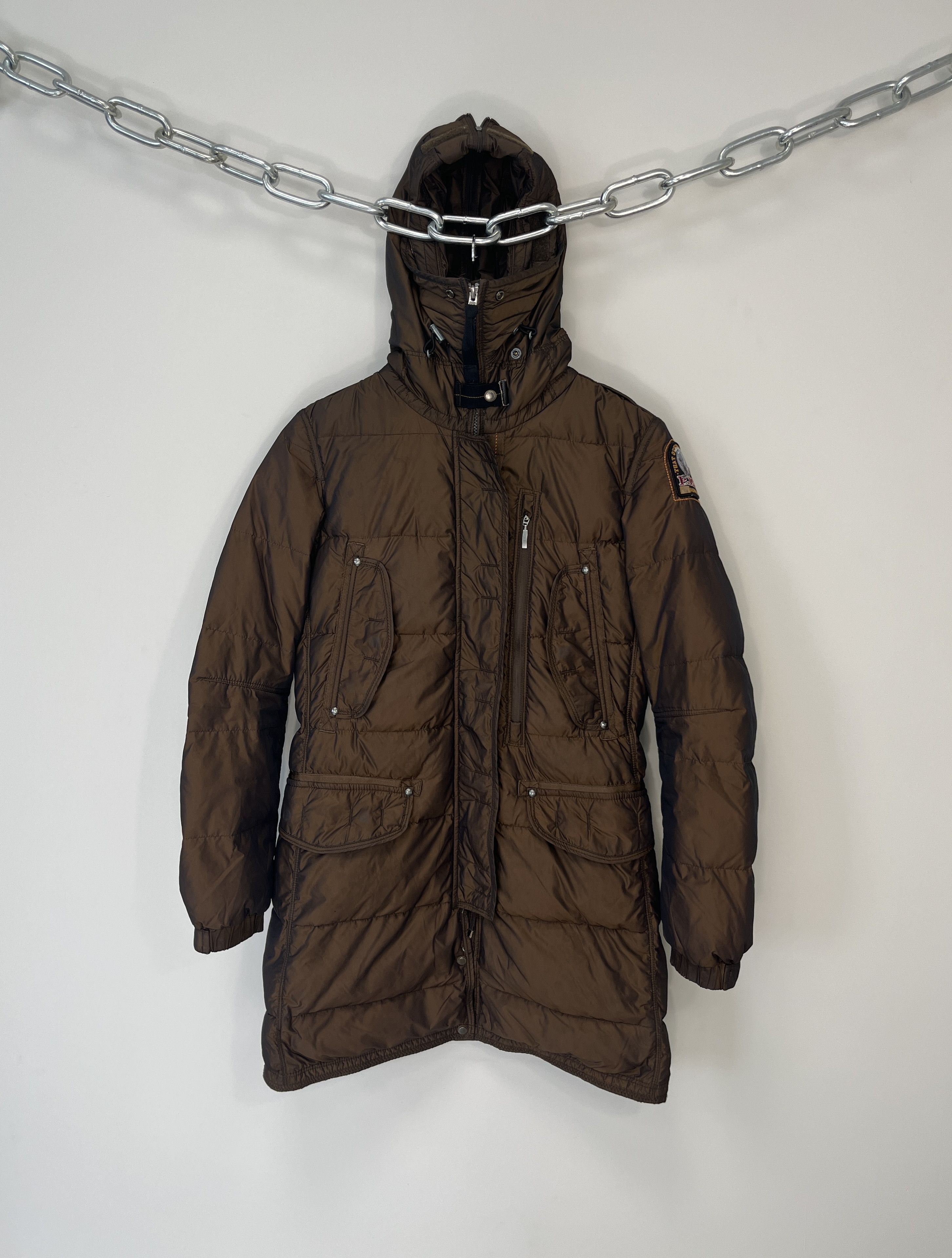 image of Parajumpers Brown High Fill Power 90/10 Down Jacket Parka, Women's (Size Small)