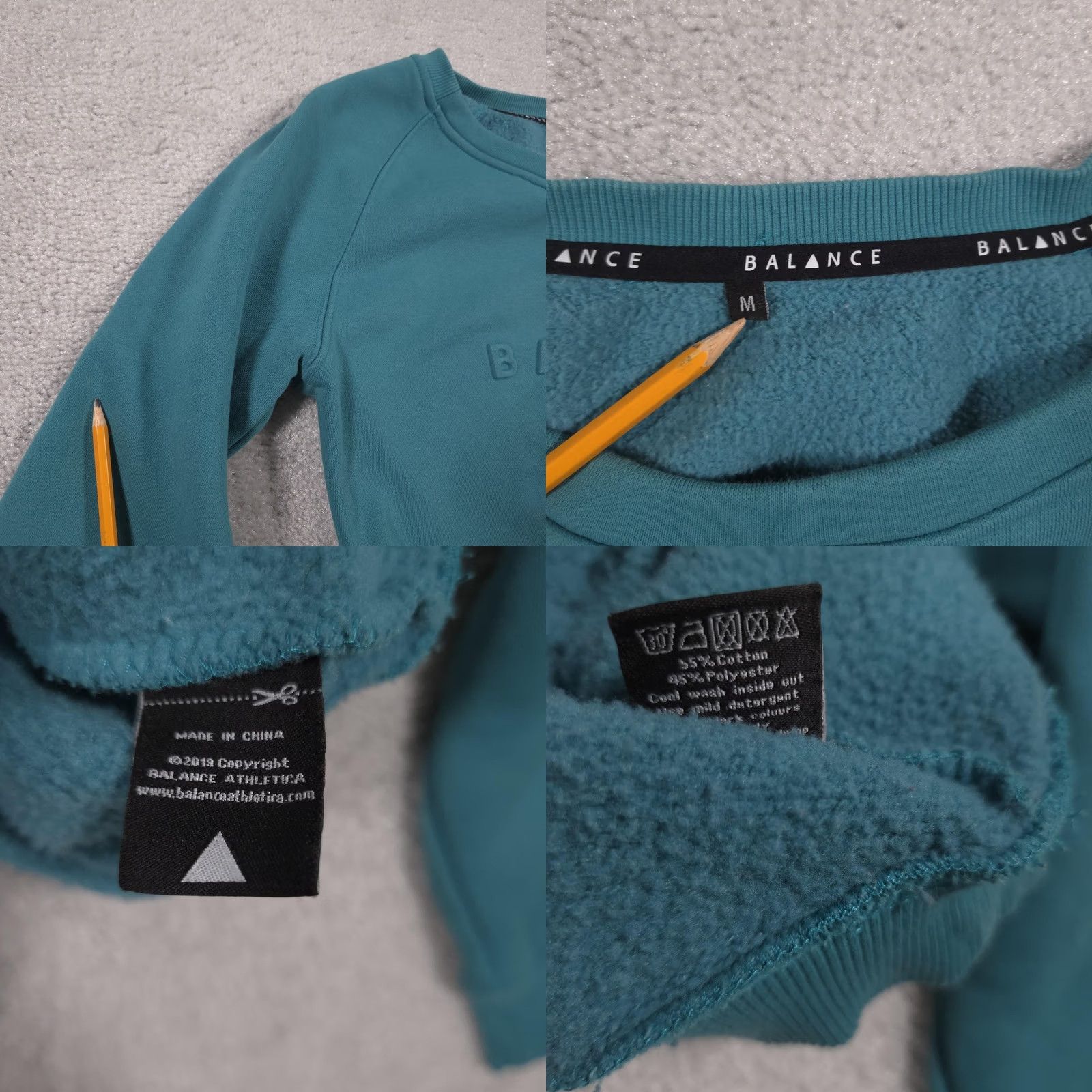 Logo 7 VINTAGE? Balance Athletica Sweatshirt Womens M Teal Cropped Crewneck Embossed Logo Size M / US 6-8 / IT 42-44 - 8 Thumbnail