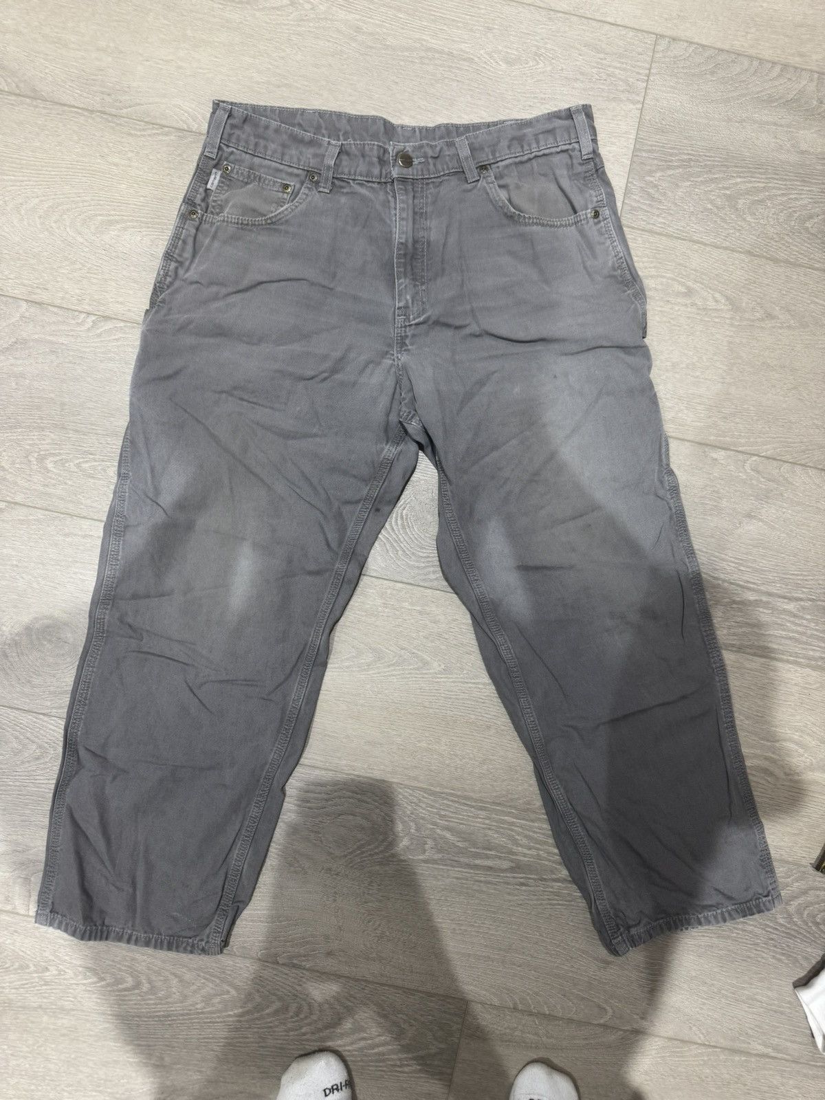 Carhartt × Vintage Vintage Baggy Grey Carhartt Pants Size US 36 / EU 52 - 2 Thumbnail