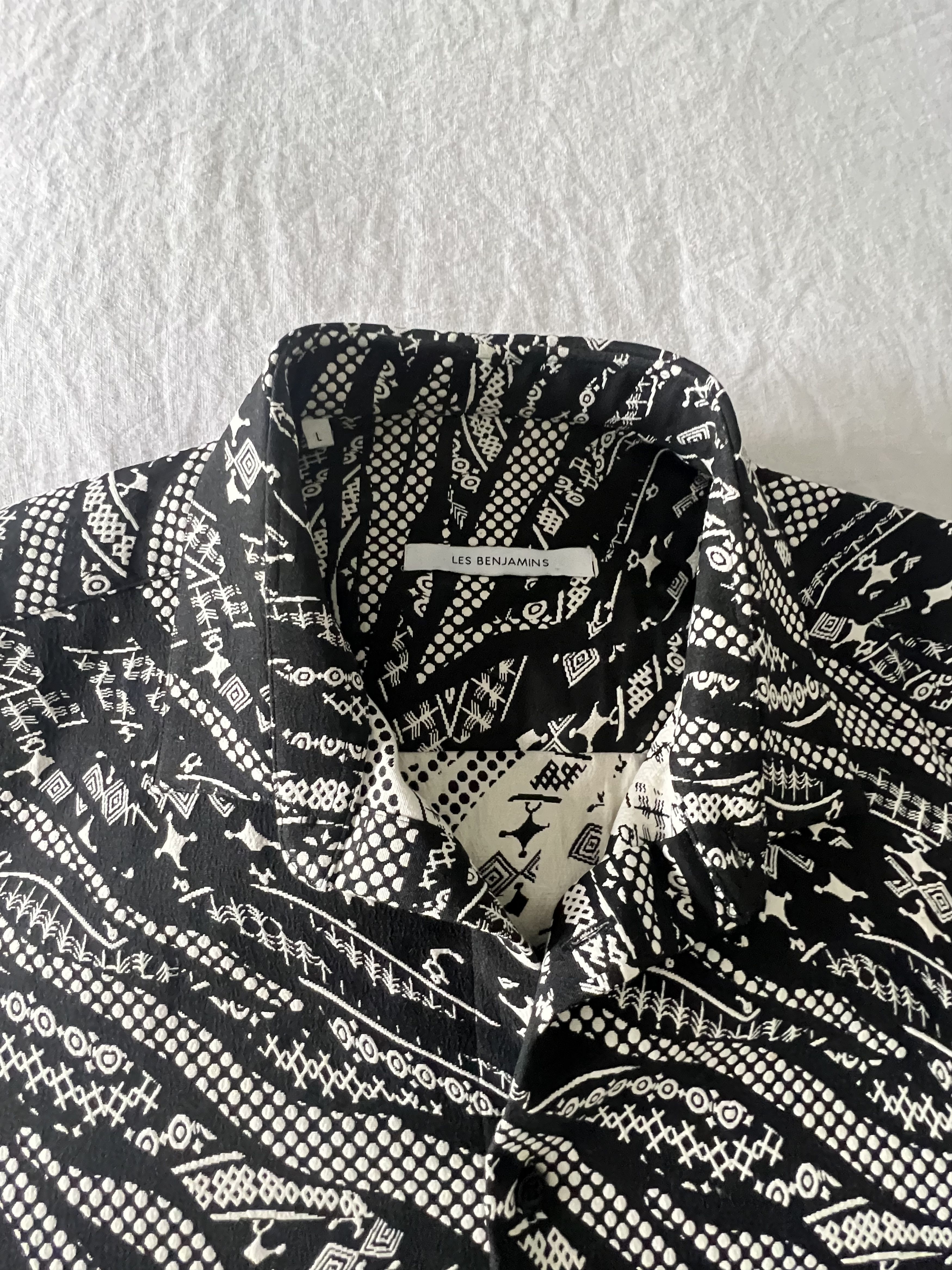 Les Benjamins Lea Benjamin Black & White Button Up Size US L / EU 52-54 / 3 - 5 Thumbnail