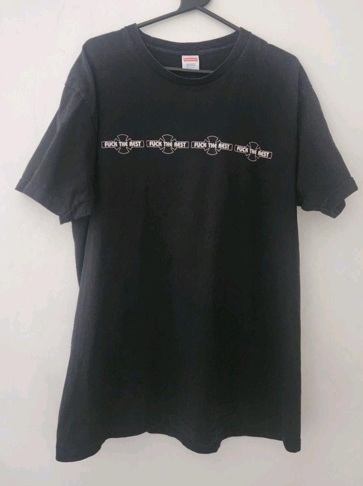 Supreme Supreme Think About The World And Go Fuck XL Black | Grailed