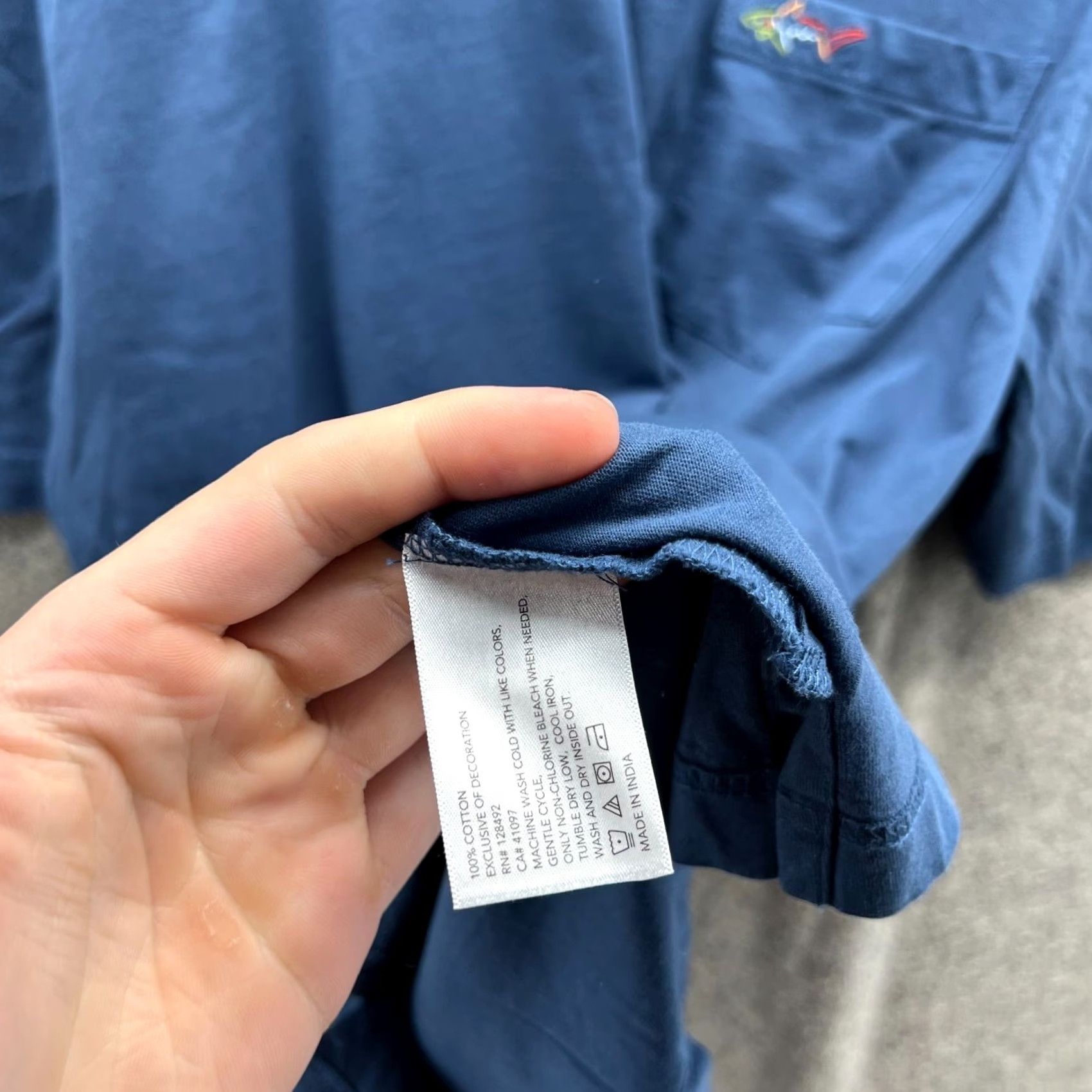 Vintage Greg Norman Shirt Mens L Blue Pocket Cotton Embroidered Shark Logo Tee Size US L / EU 52-54 / 3 - 6 Thumbnail