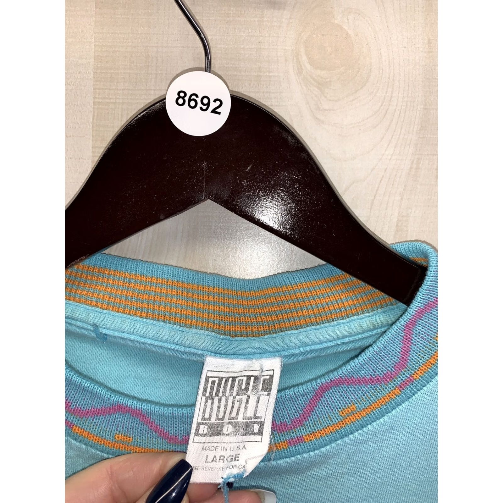 Bugle Boy VINTAGE Bugle Boy Shirt Mens L Blue Knit Collar 90s Graphic Tee Short Sleeve Cotton Large-8692 Size US L / EU 52-54 / 3 - 2 Thumbnail