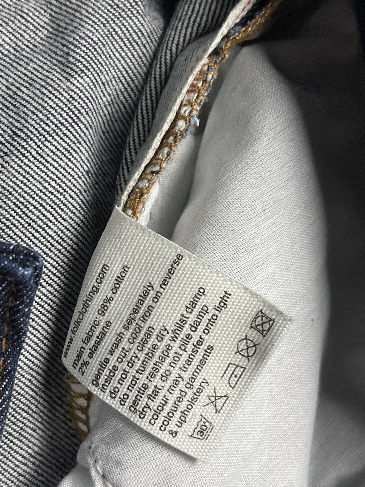Folk Folk Indigo Blue Cotton Selvedge Denim Jeans Men’s Size W38 Size US 36 / EU 52 - 16 Thumbnail