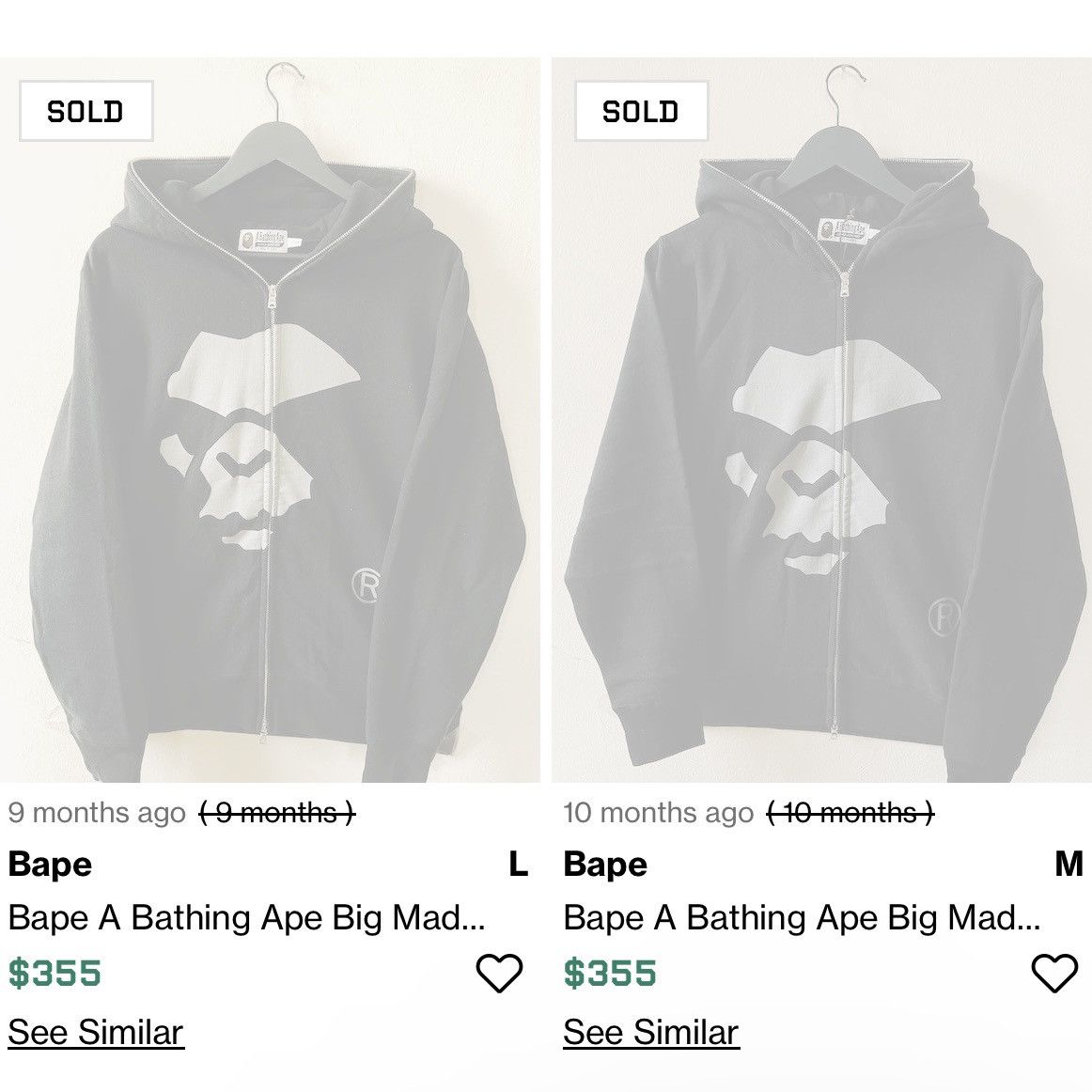 Bape Bape Angry Ape Black Full-Zip Hoodie Size US M / EU 48-50 / 2 - 10 Thumbnail