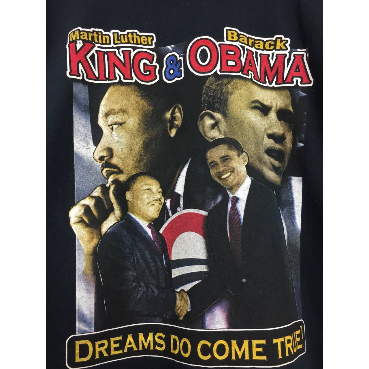 Fruit Of The Loom Vtg Y2K Dreams Do Come True Martin Luther King & Obama Tee Size US XL / EU 56 / 4 - 4 Thumbnail
