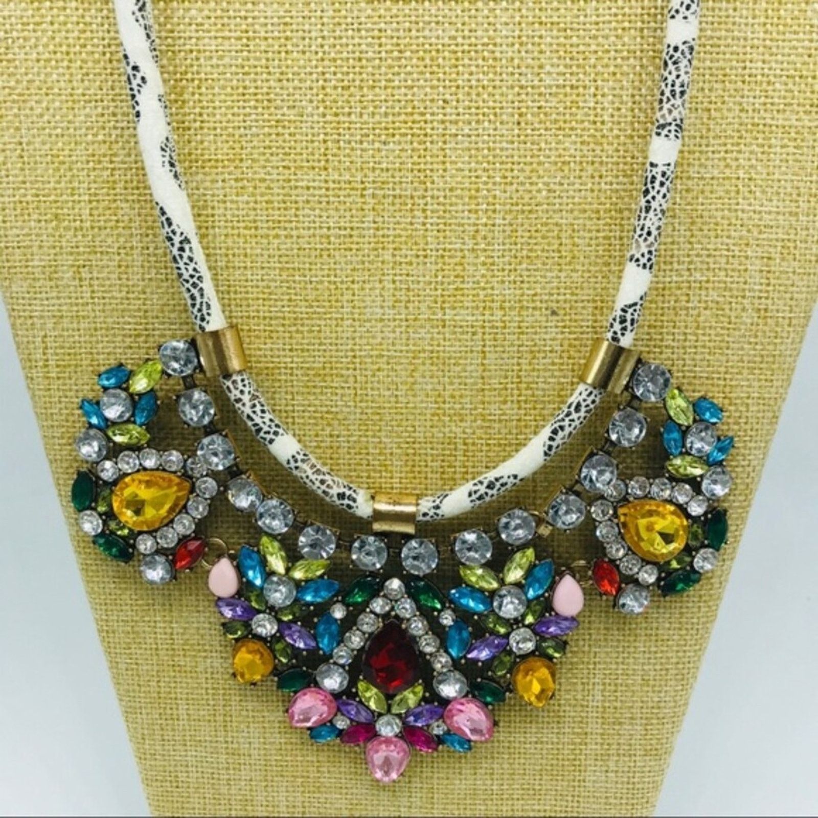 Other Stunning Multicolored Statement Necklace on Cord Size ONE SIZE - 1 Thumbnail