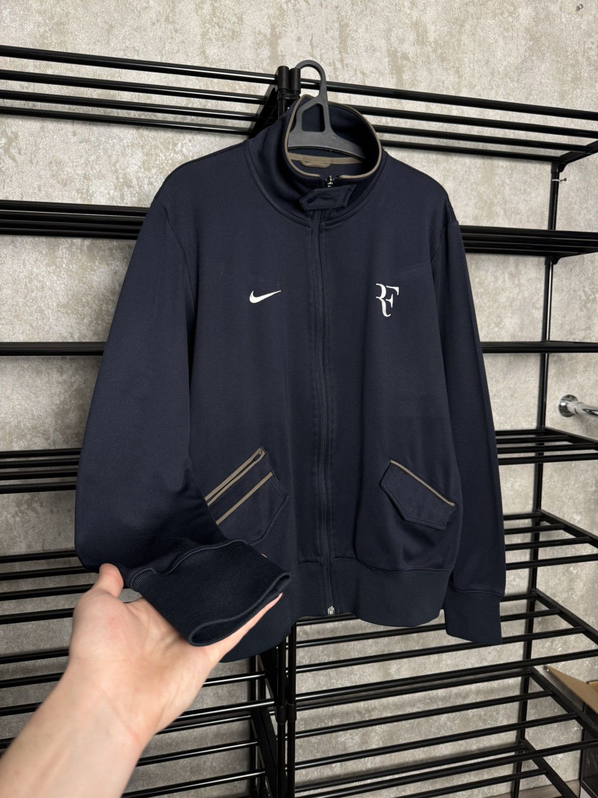 Nike Roger Federer Nike Dri Fit Dark Blue Tennis Full Zip Jacket Size US XL / EU 56 / 4 - 5 Thumbnail