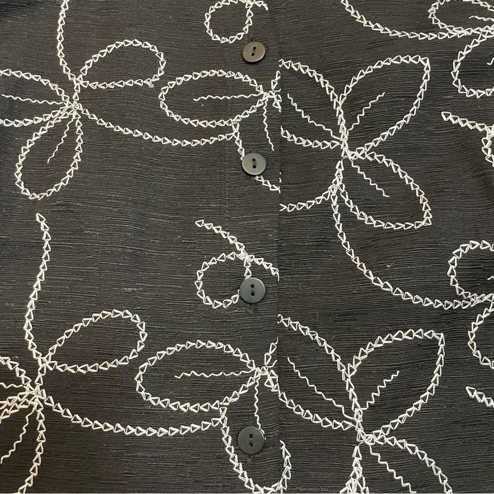 Other New Anne Carson Silk Embroidered Sleeveless Black Top Size Size XXL / US 16-18 / IT 52-54 - 6 Thumbnail