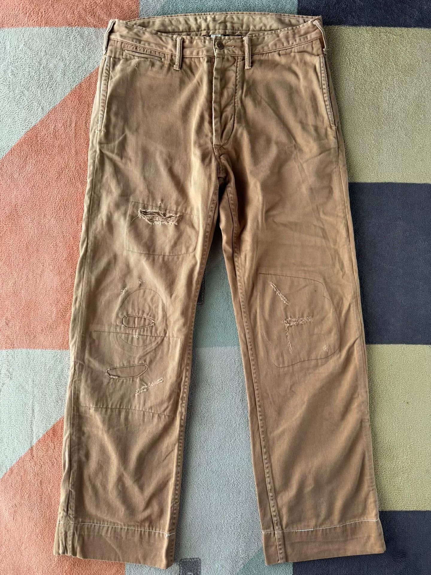 RRL Ralph Lauren RRL Ralph Lauren Double RL Distressed Casual Pants Size US 31 - 1 Thumbnail