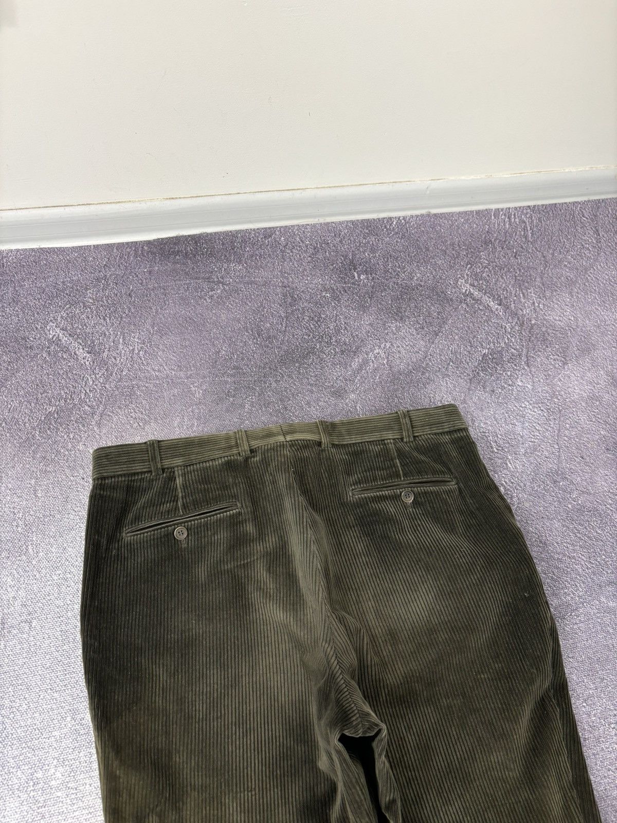 Balmain Vintage Balmain Velvet Corduroy Khaki Green Rare Baggy Pants Size US 38 / EU 54 - 18 Thumbnail