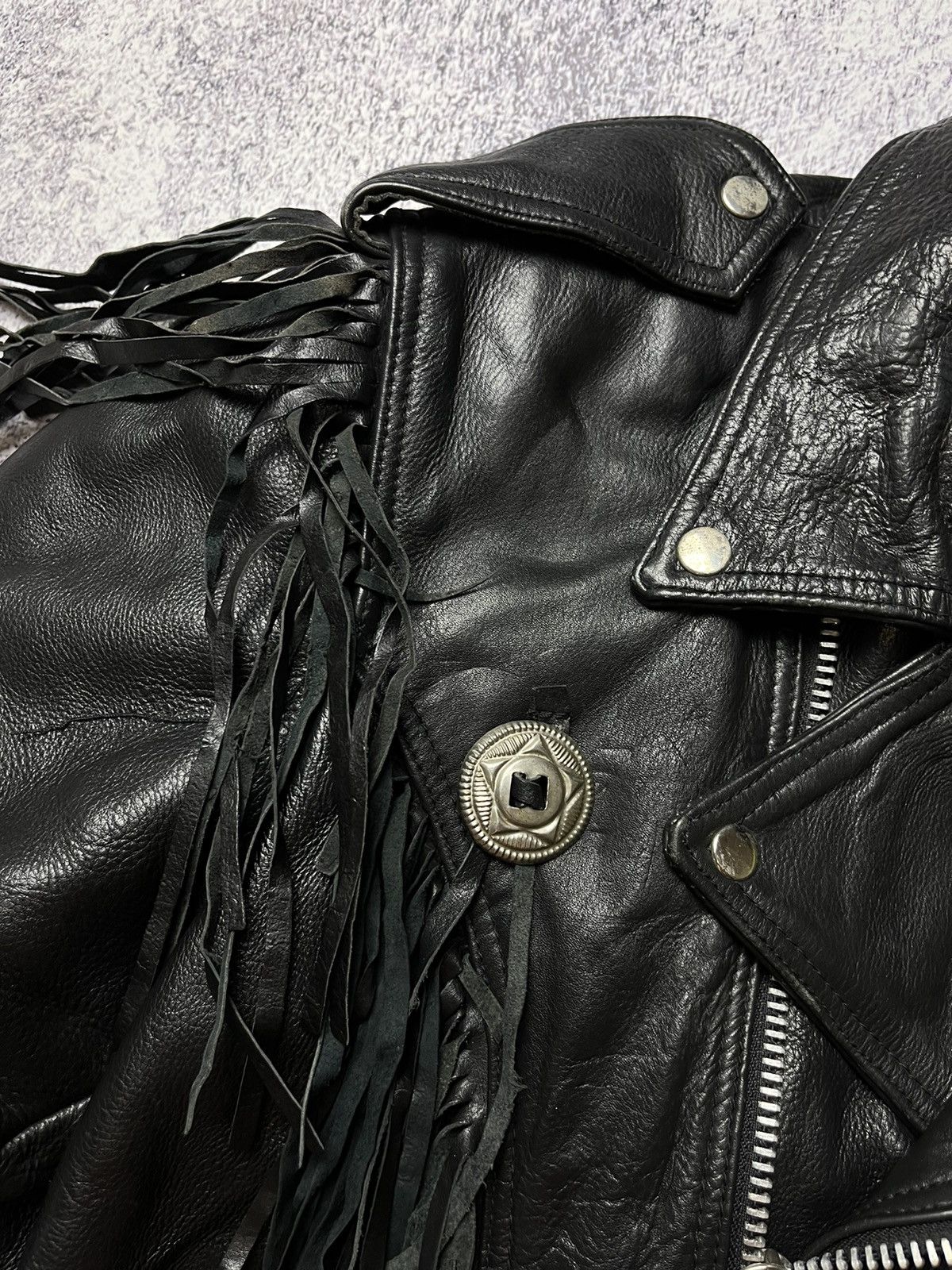 Vintage Vintage Avant Garde Y2k Black Leather Jacket Size US L / EU 52-54 / 3 - 13 Thumbnail