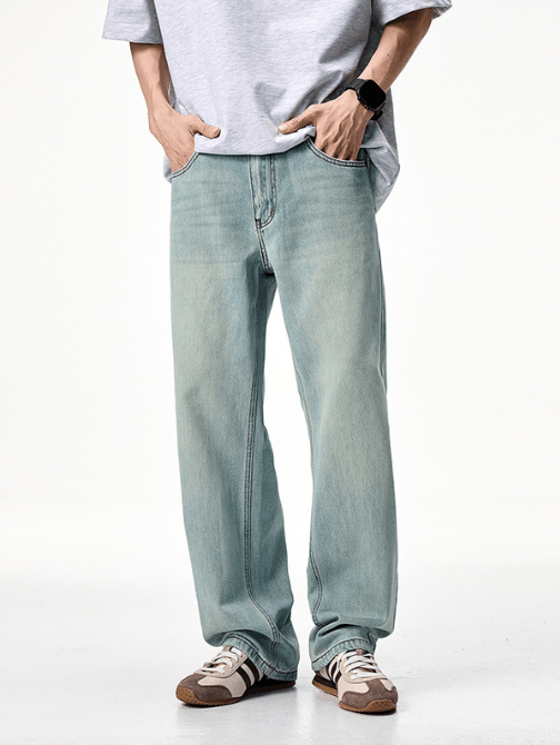 Japanese Brand × Jean Trendy wide-leg men's street light-colored versatile jeans Size US 32 / EU 48 - 1 Thumbnail