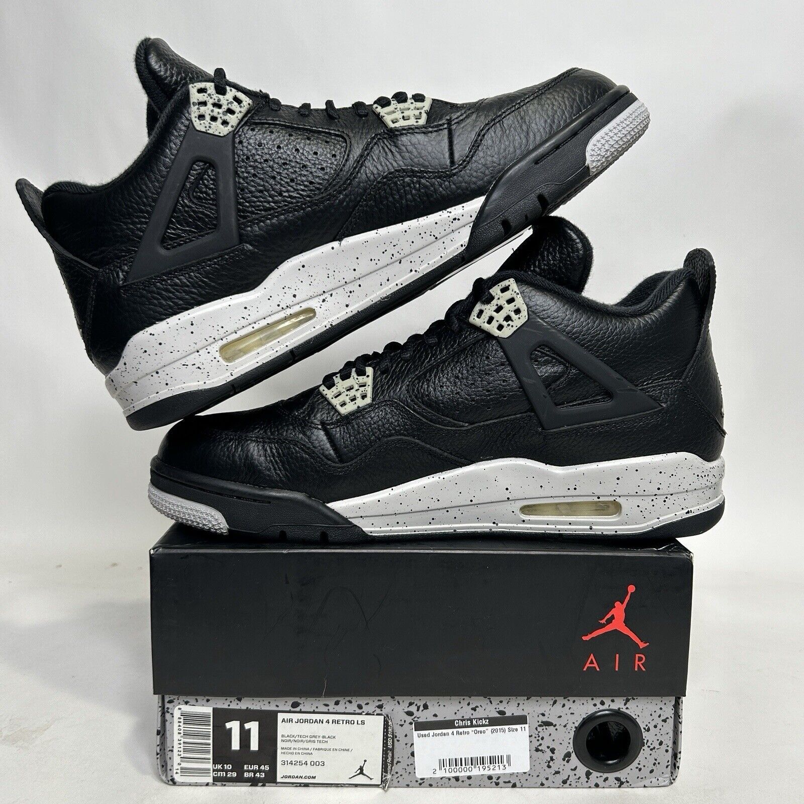 Nike Nike Air Jordan 4 Retro Men's LS “Black Oreo” 2024 Size US 11 / EU 44 - 3 Thumbnail