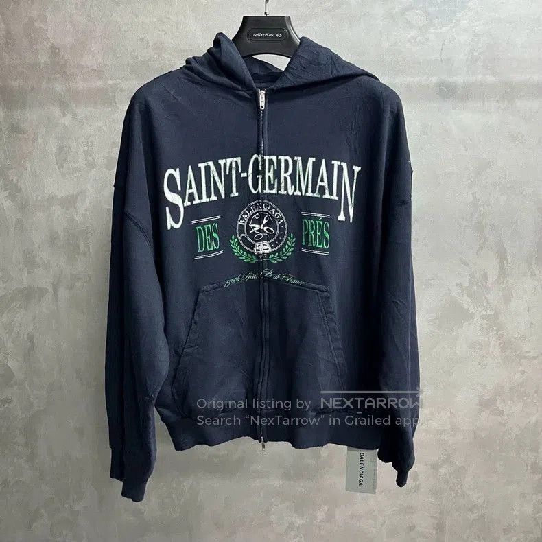 Balenciaga Balenciaga Blue Zip Hoodie Sweatshirt. Size US S / EU 44-46 / 1 - 1 Thumbnail