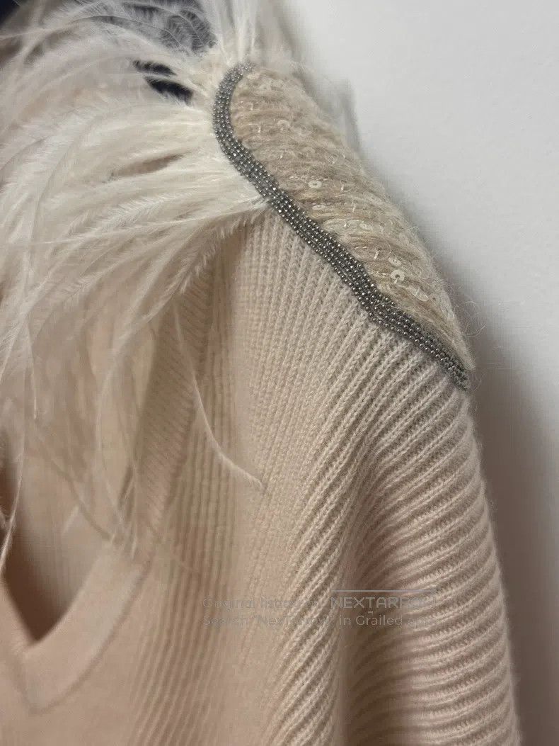 Brunello Cucinelli Brunello Cucinelli Beige Cashmere Sweater Size M / US 6-8 / IT 42-44 - 5 Thumbnail
