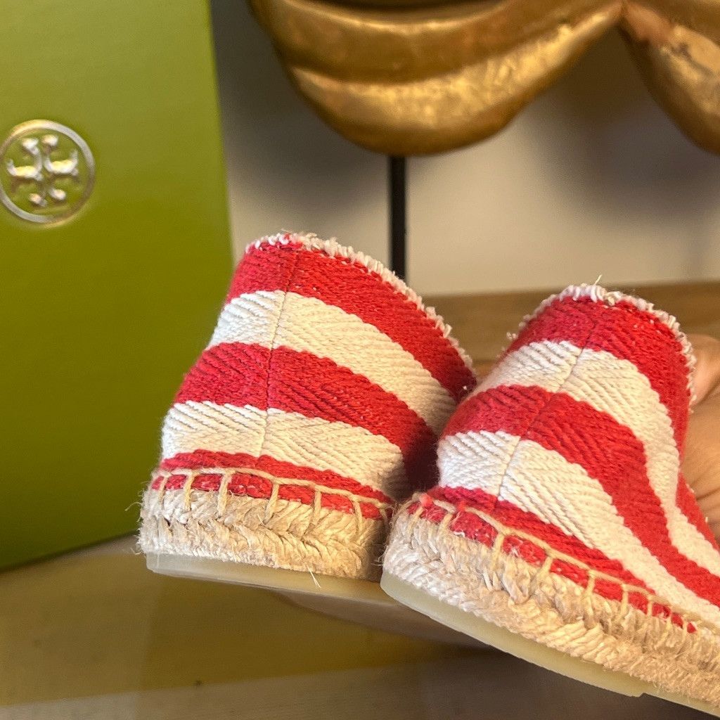 Tory Burch frayed striped canvas aline dinem Size US 8 / IT 38 - 7 Thumbnail