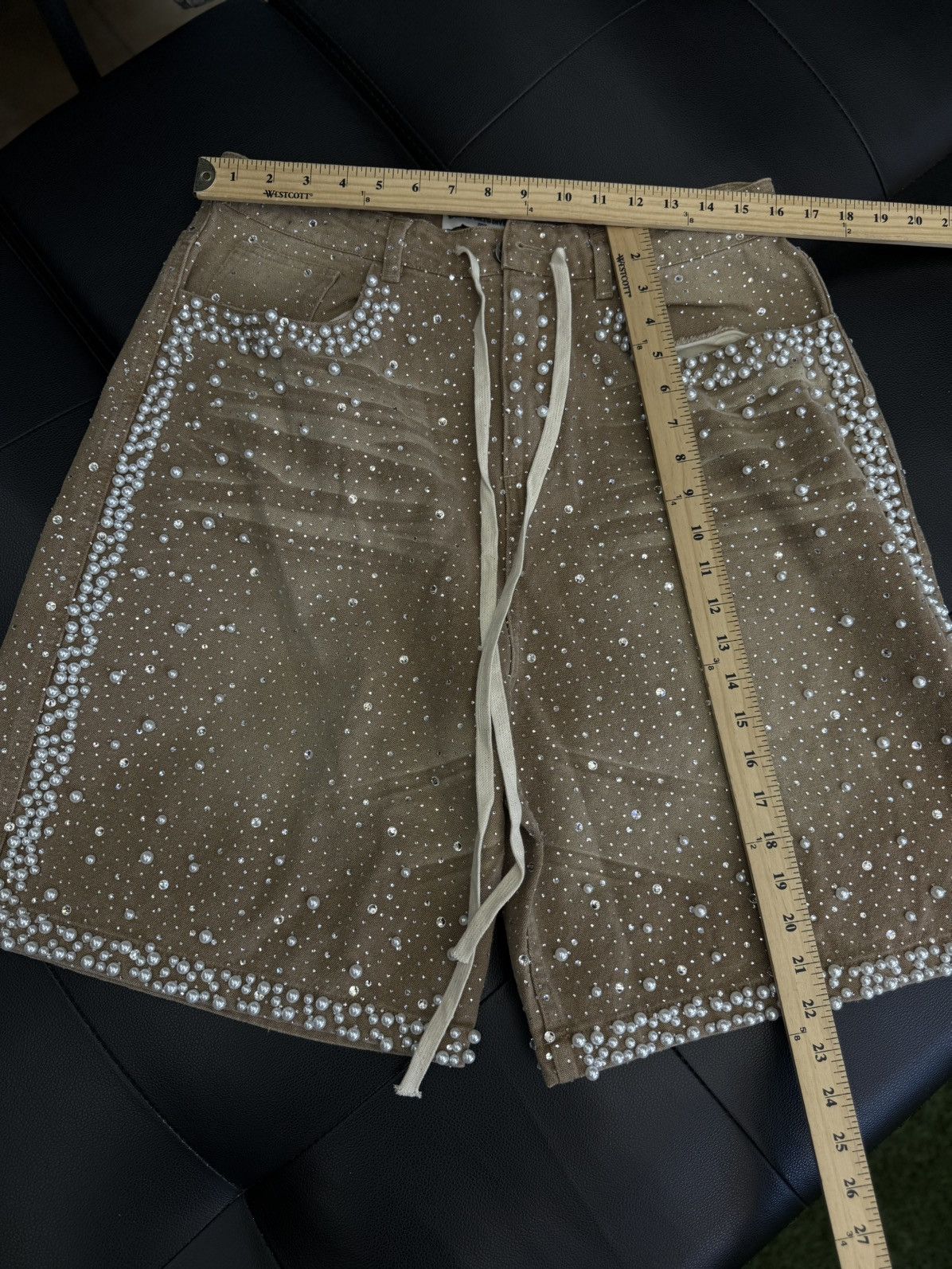 Vale Valley Rhinestone Crystal Shorts Denim Tan Size 30 Size US 30 / EU 46 - 7 Thumbnail