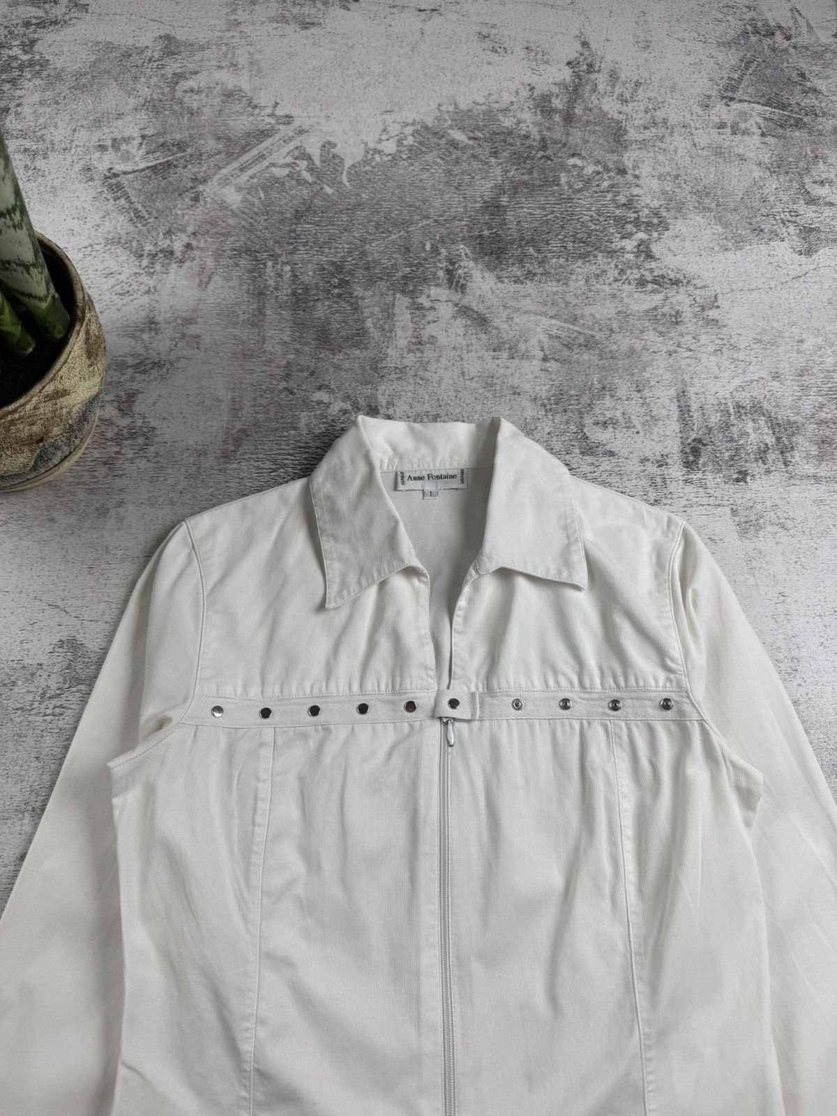 ANNE FONTAINE Anne Fontaine 1 Size Vintage Designer Women’s White Blazer Coat Shirt Jacket Size S / US 4 / IT 40 - 6 Thumbnail