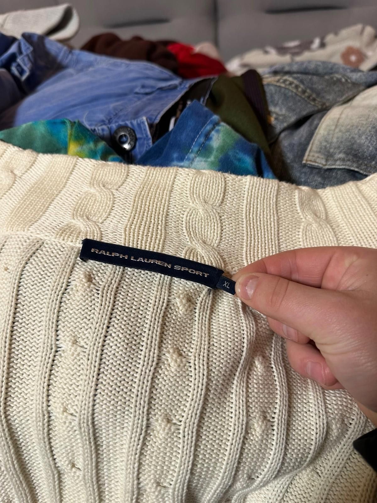Polo Ralph Lauren Polo Ralph Lauren Cotton Cable Full Zip Andover Cream Sz XL Size US XL / EU 56 / 4 - 6 Thumbnail