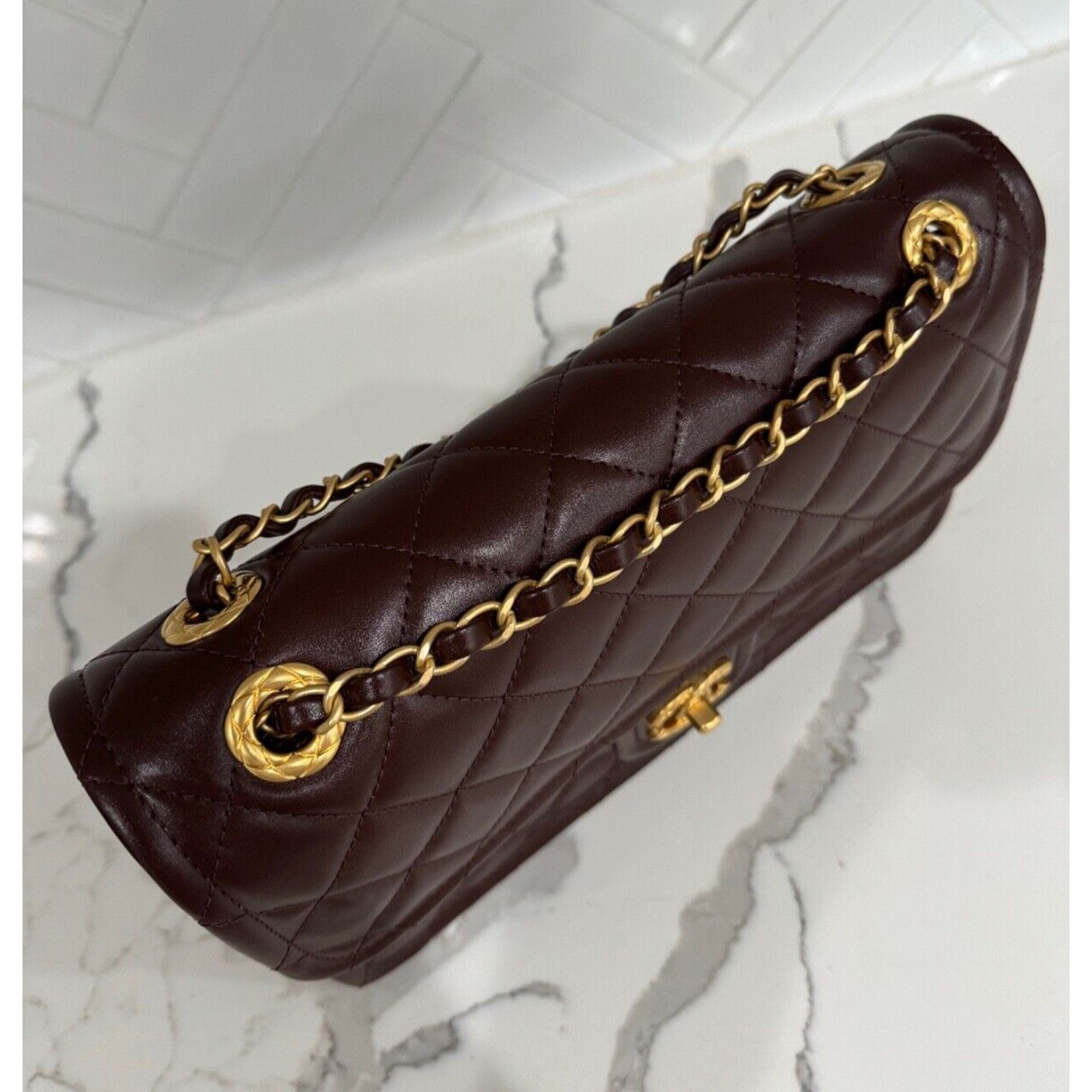 Chanel Chanel Dark Brown Large CC Gold Classic Shoulder Bag Size ONE SIZE - 11 Thumbnail