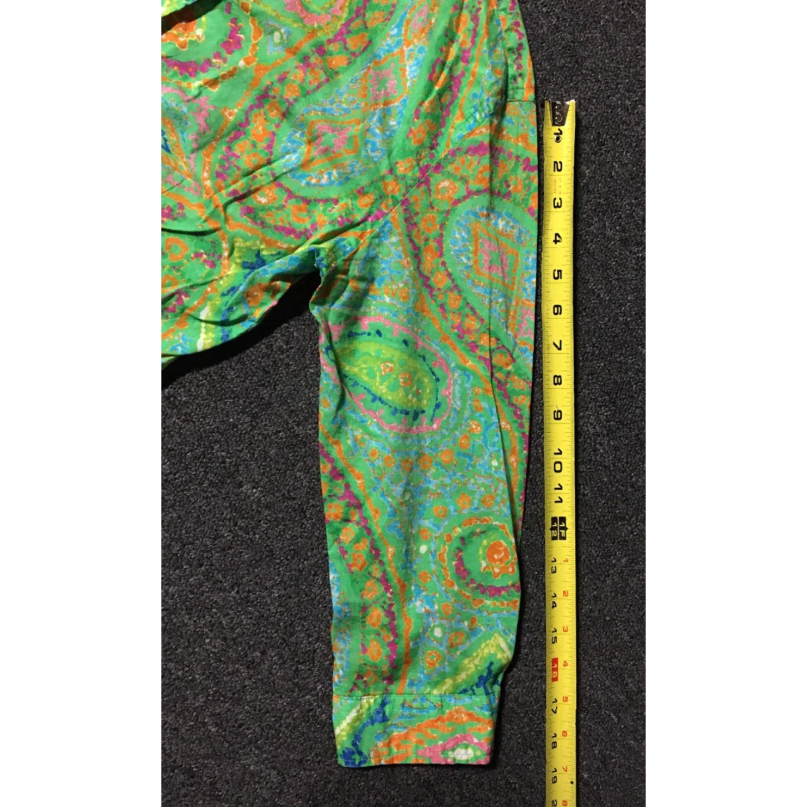 Polo Ralph Lauren VINTAGE Polo Ralph Lauren Button-Down Shirt M Green 90s Abstract Art Paisley Women Shirt Size M / US 6-8 / IT 42-44 - 7 Thumbnail