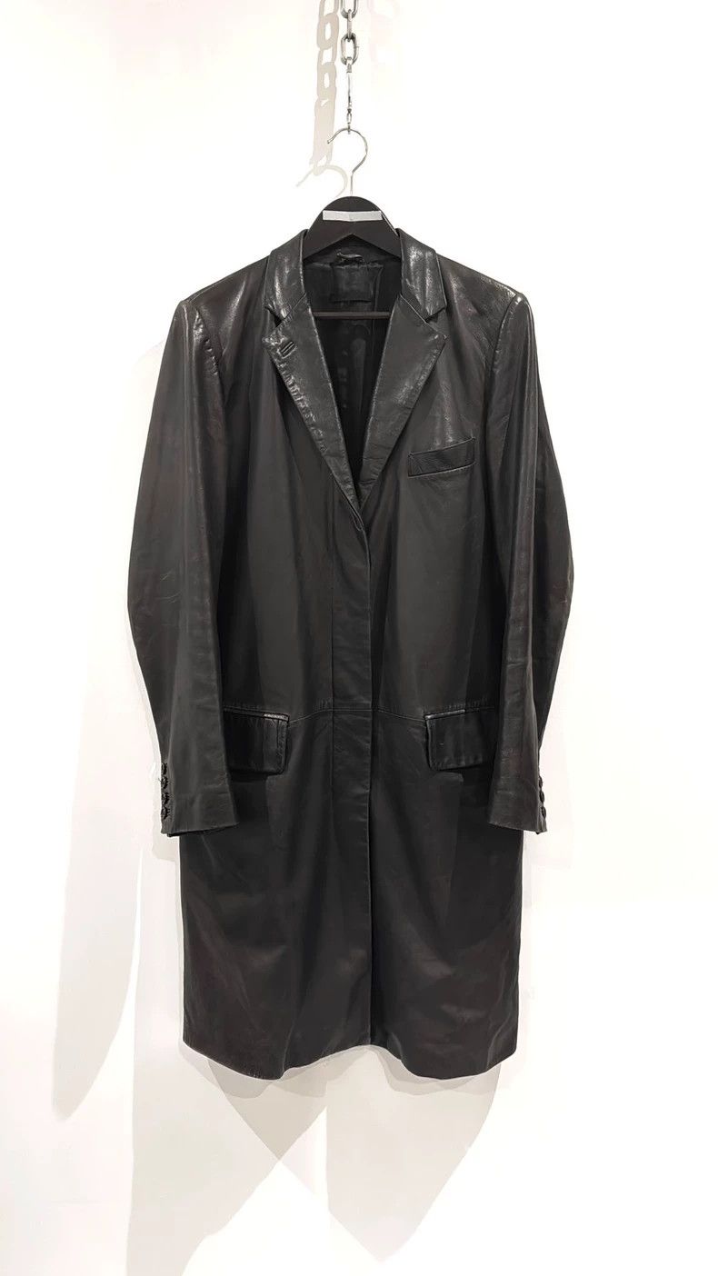 Helmut Lang Helmut Lang Leather Coat Size 48 Size US XL / EU 56 / 4 - 1 Thumbnail