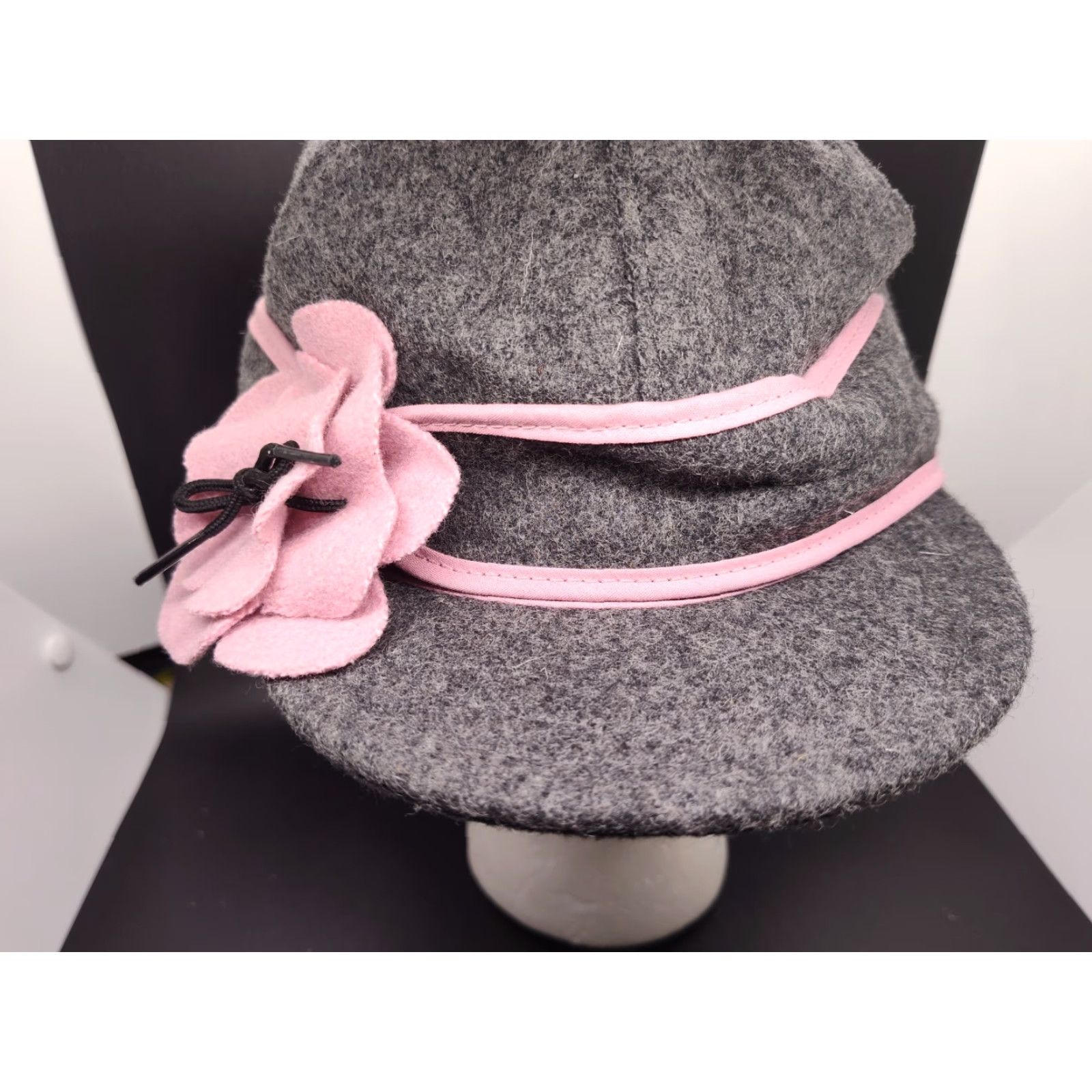 Vintage VINTAGE Stormy Kromer Women’s Wool Cadet Hat US Made Gray Pink 90s Winter Warm - Mens Size ONE SIZE - 2 Thumbnail