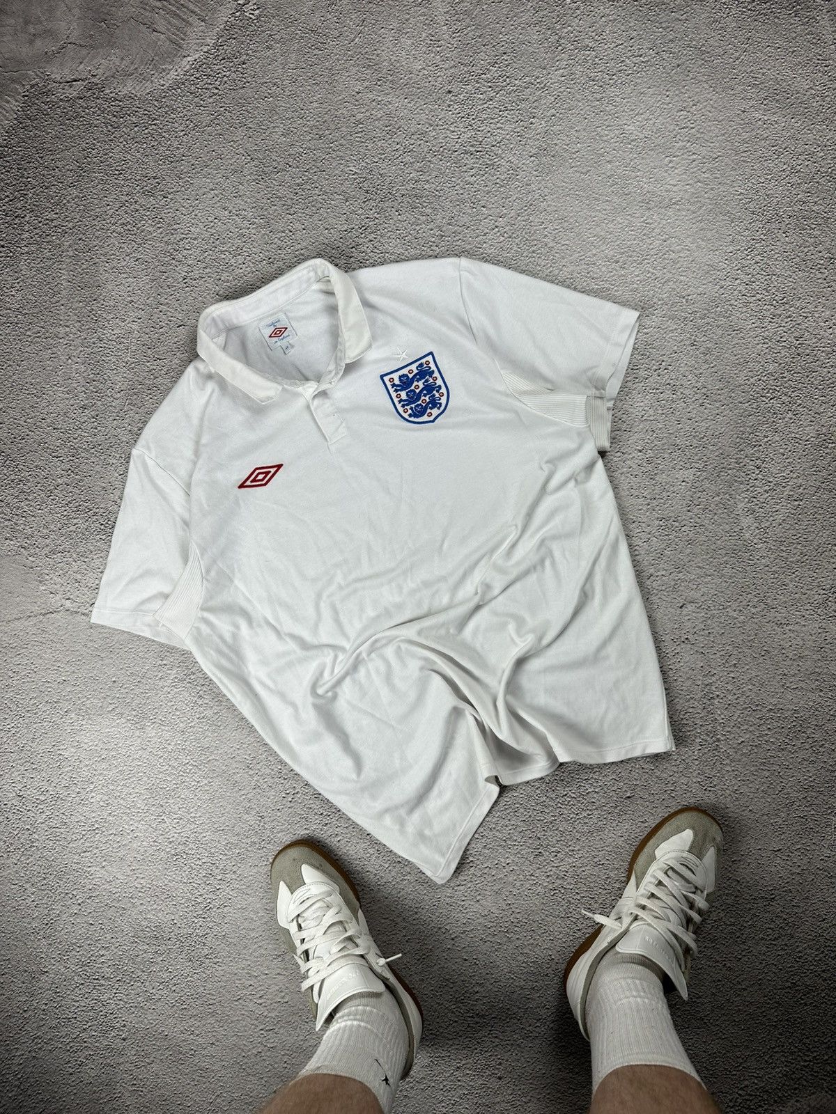 Umbro × Vintage Vintage Umbro England 3 Lions Polo Soccer Jersey Blockcore Size US XL / EU 56 / 4 - 1 Thumbnail