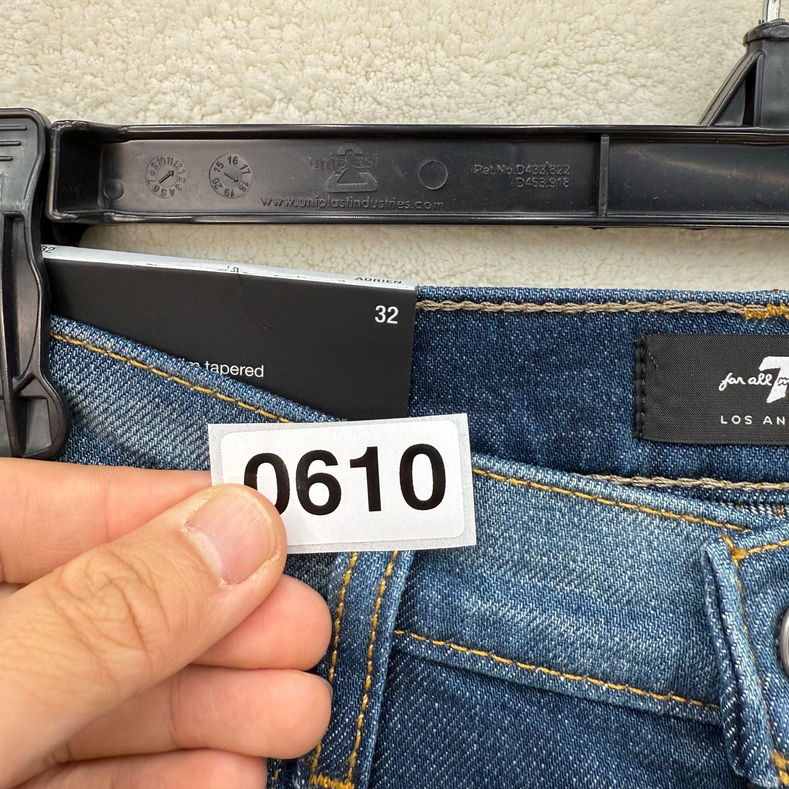 7 For All Mankind 7 FOR ALL MANKIND MEN'S 32 ADRIEN HEMP SLIM TAPERED DARK Size US 32 / EU 48 - 4 Thumbnail