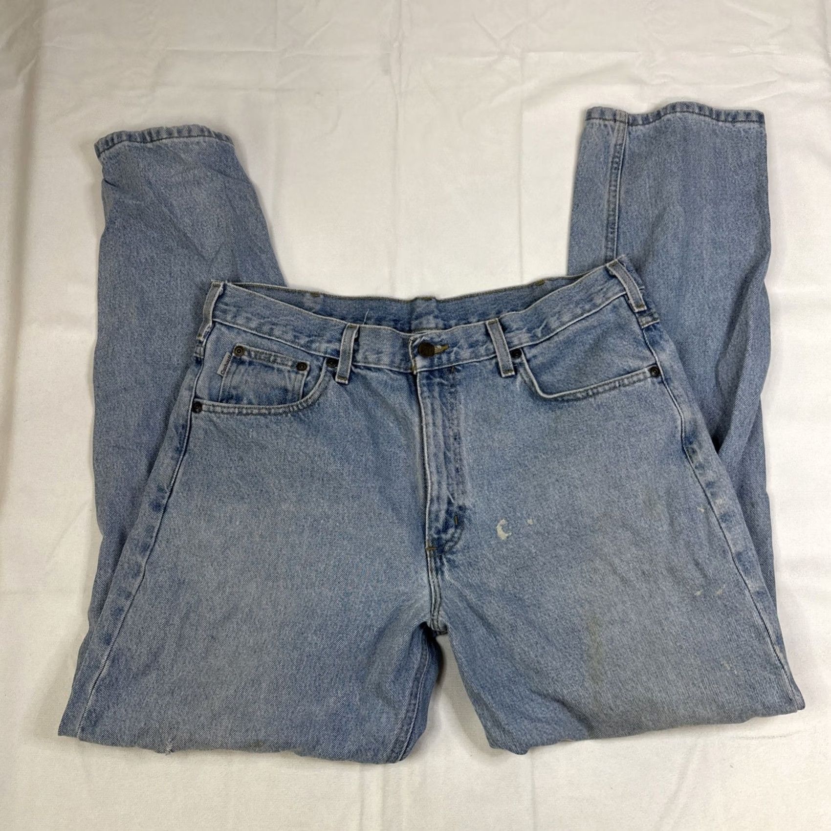 Carhartt VINTAGE Carhartt Jeans Men’s 36x32 Light Blue Distressed Straight Leg Men 36 Blue Distressed Straight Jeans Size US 36 / EU 52 - 2 Thumbnail