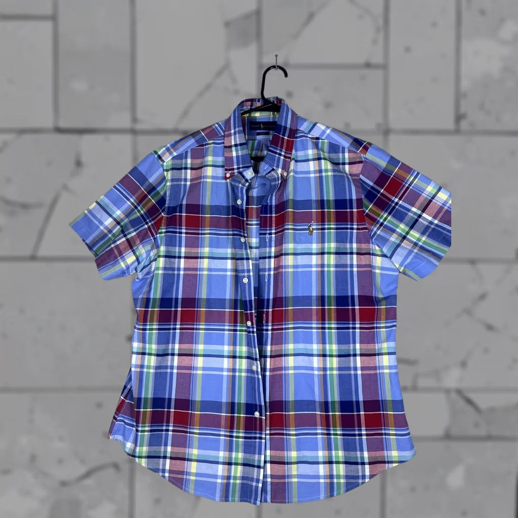 Ralph Lauren Ralph Lauren Shirt Mens XL Multicolor Plaid Slim Fit Short Sleeve Button-Up Polo Embroidered Size US XL / EU 56 / 4 - 1 Thumbnail