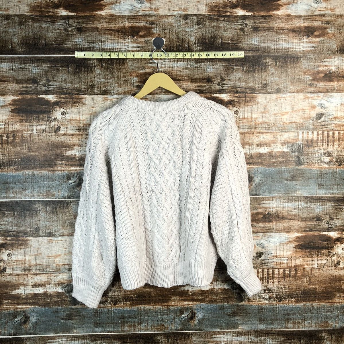 GU × Homespun Knitwear GU Brown Patterned Cardigan cable knitwear japan #A2318 Size M / US 6-8 / IT 42-44 - 12 Thumbnail