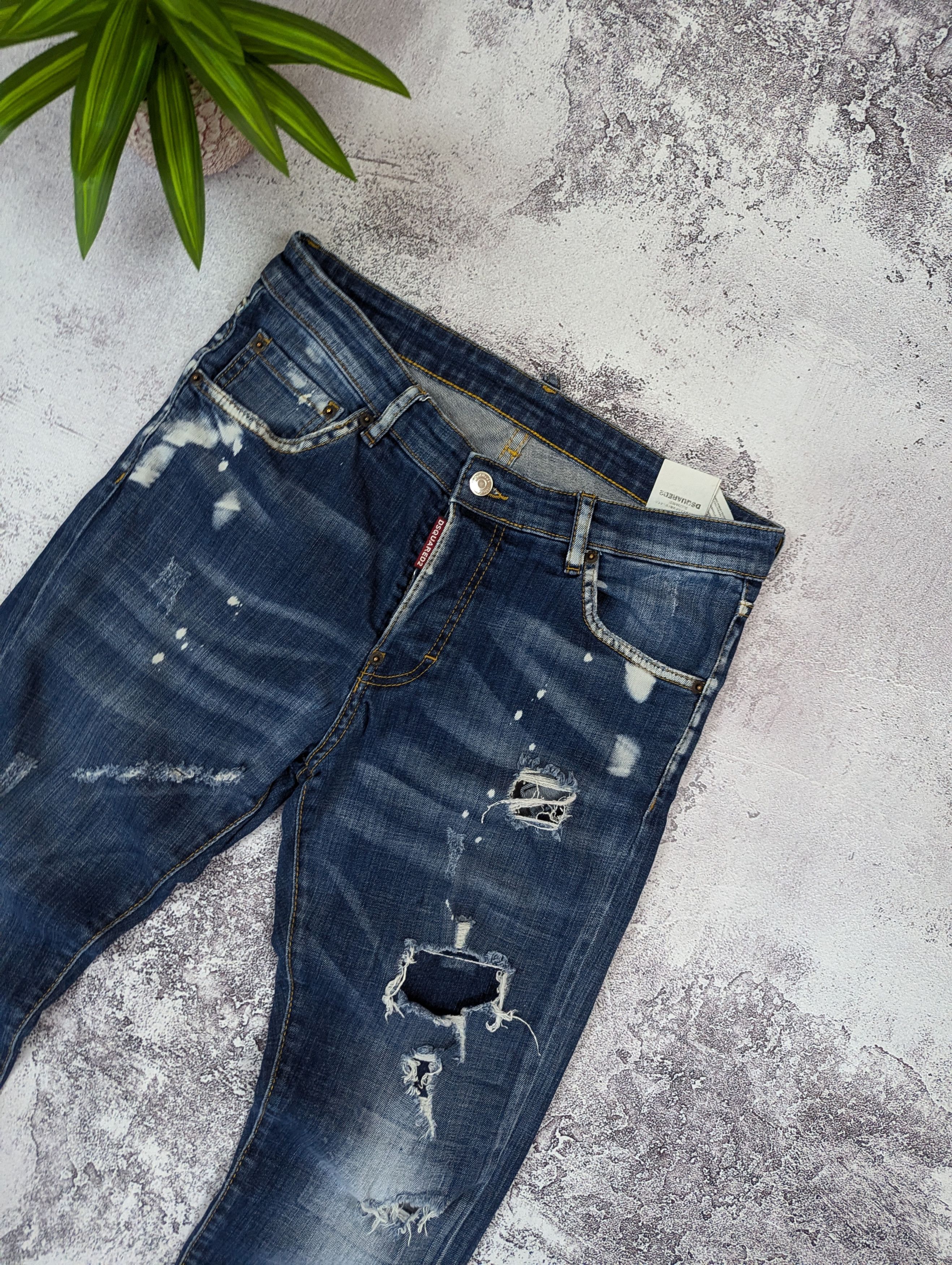 Dsquared2 Dsquared2 Skinny Dan Distressed Jeans Size US 33 - 4 Thumbnail