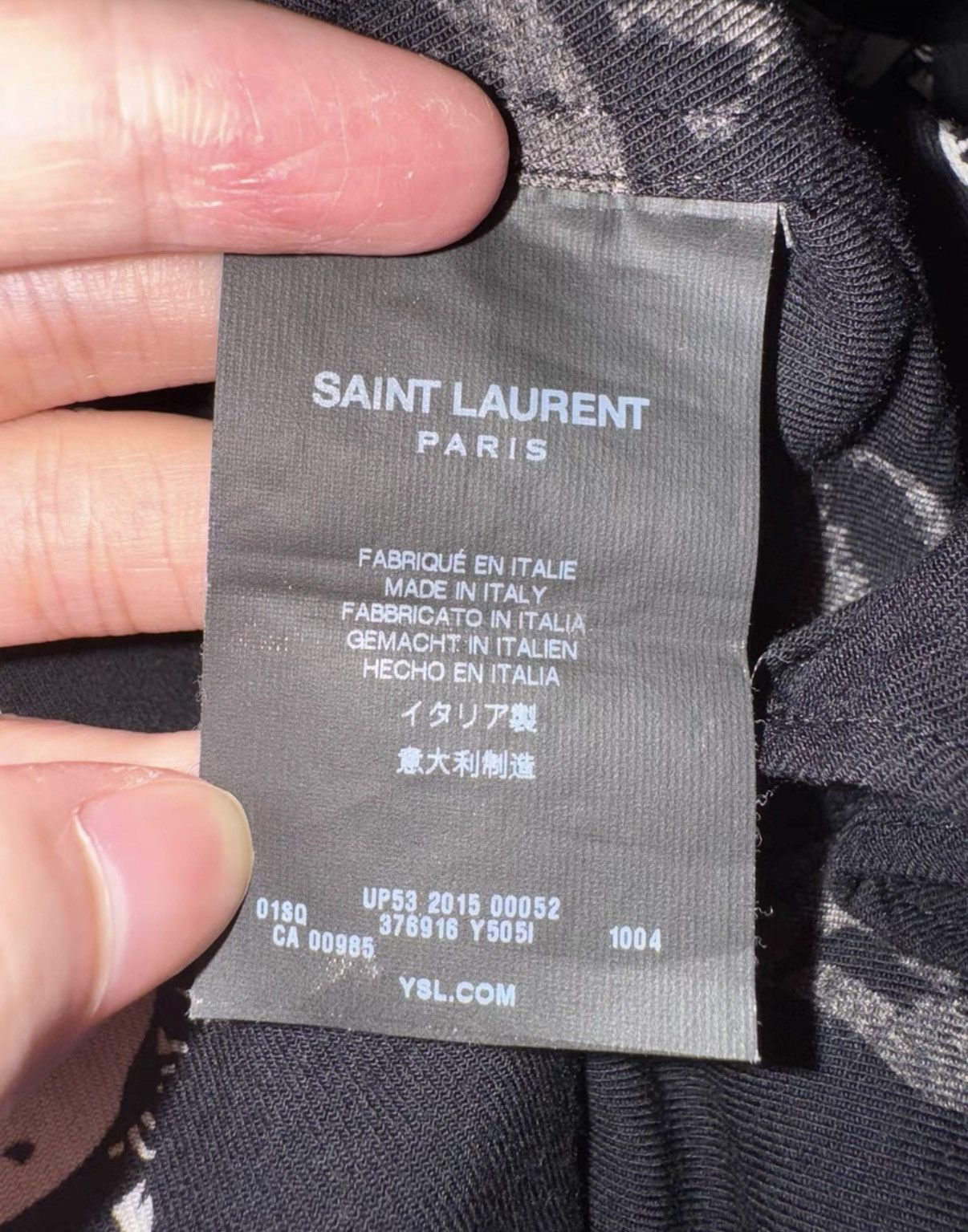 Saint Laurent Paris SLP) 15FW Viscose Black/White All-Over Skull Print Shirt Size US S / EU 44-46 / 1 - 8 Thumbnail