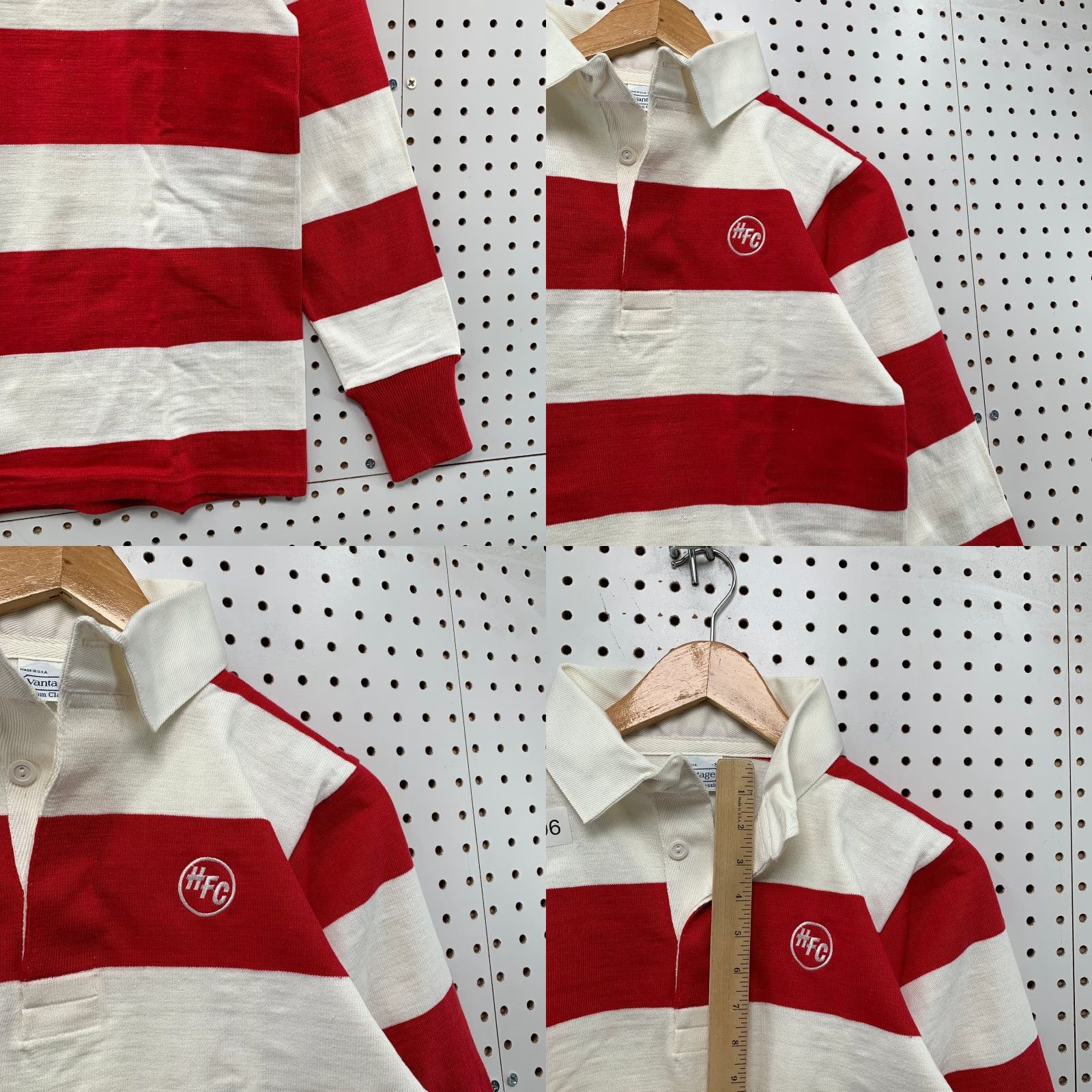 Vintage VINTAGE Vantage Rugby Polo Shirt Men S Red White Stripe HFC Long Sleeve USA Size US S / EU 44-46 / 1 - 8 Thumbnail