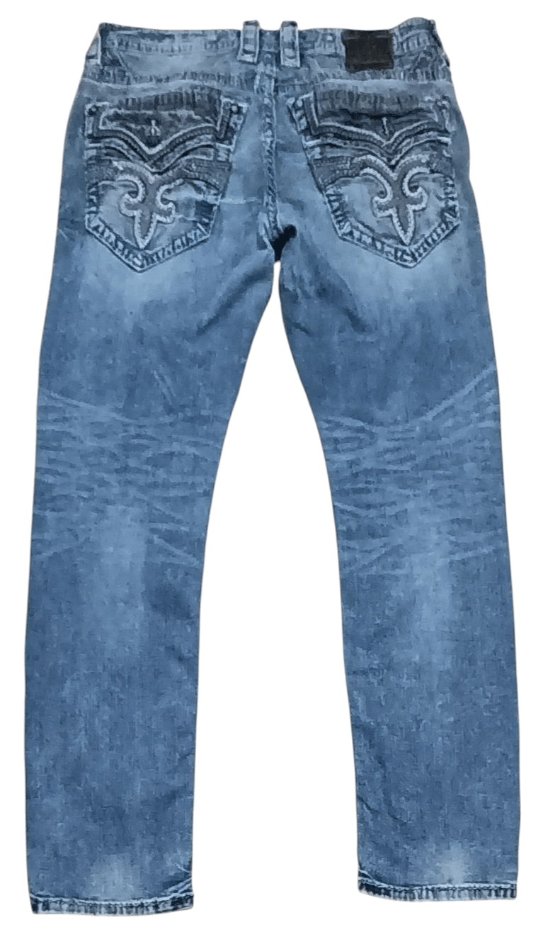 Rock Revival VINTAGE ROCK REVIVAL EMBROIDERED SEASONED JEANS Size US 34 / EU 50 - 8 Thumbnail