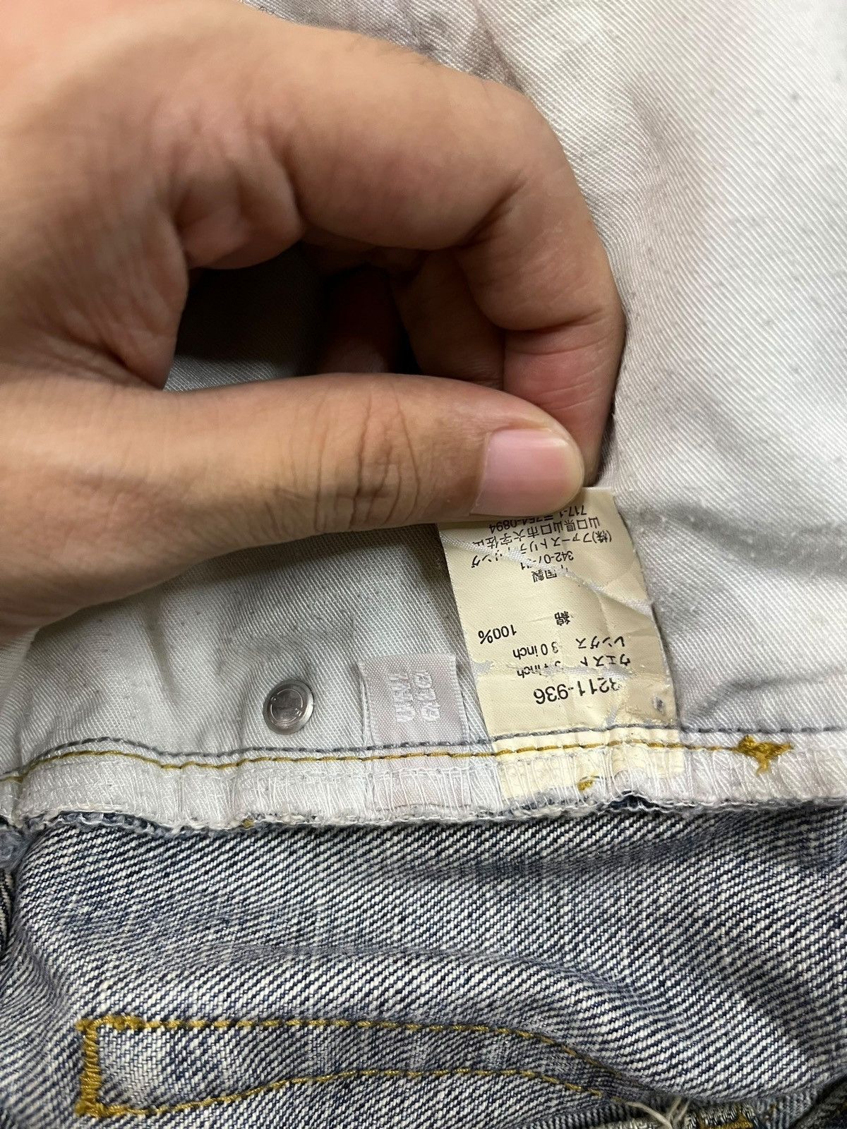 Japanese Brand × Uniqlo Vintage Japanese Uniqlo Mud Wash Distressed Baggy jeans Size US 34 / EU 50 - 9 Thumbnail