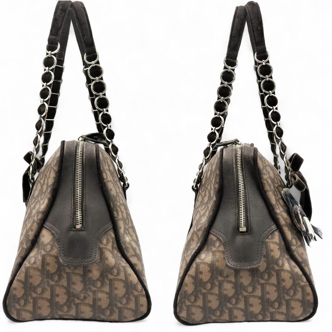 Dior Dior - Romatic Trotter Handbag Leather Monogram Brown Size ONE SIZE - 5 Thumbnail