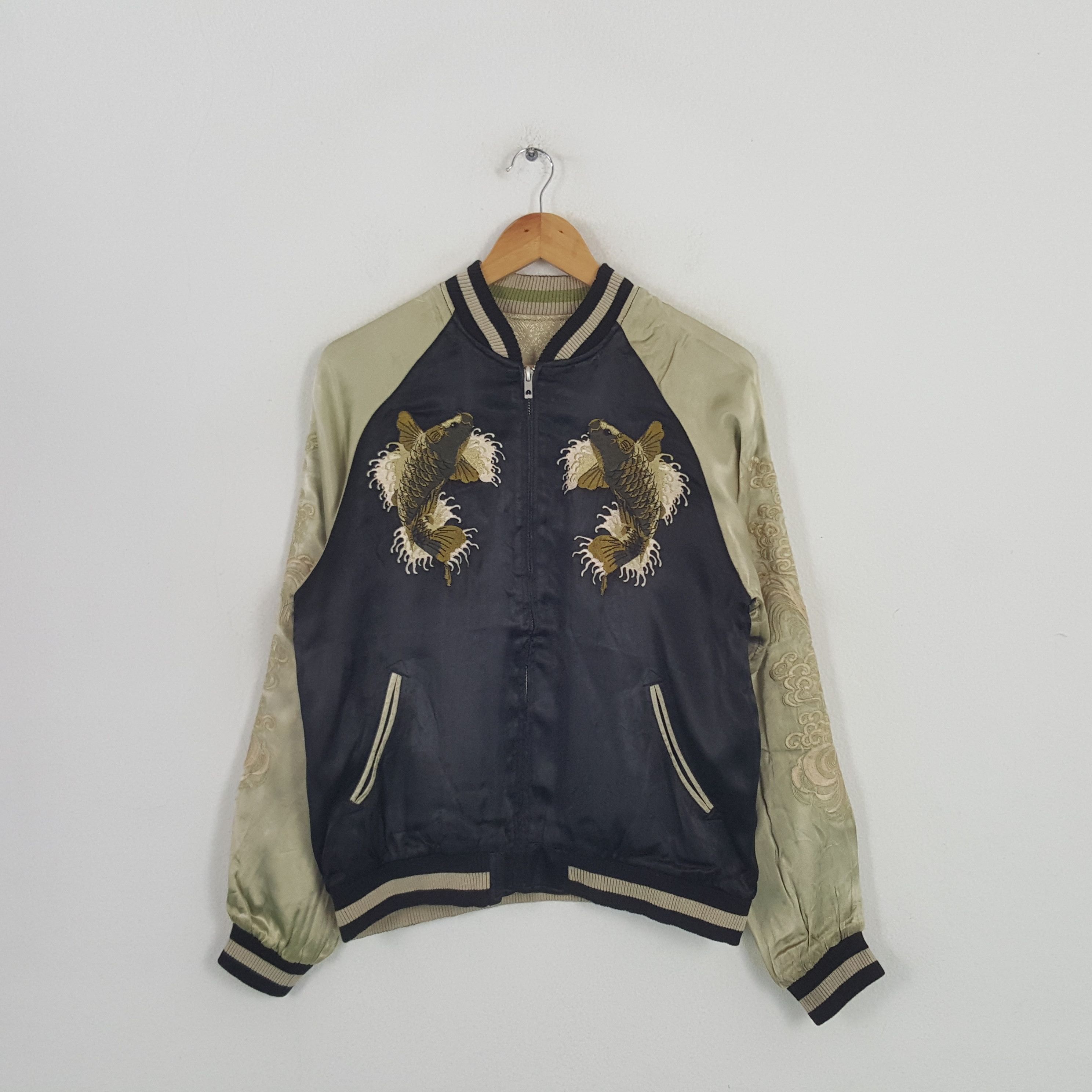 Vintage Vintage Sukajan Fish Koi Embroidery Japan Reversible Jacket Size US M / EU 48-50 / 2 - 5 Thumbnail