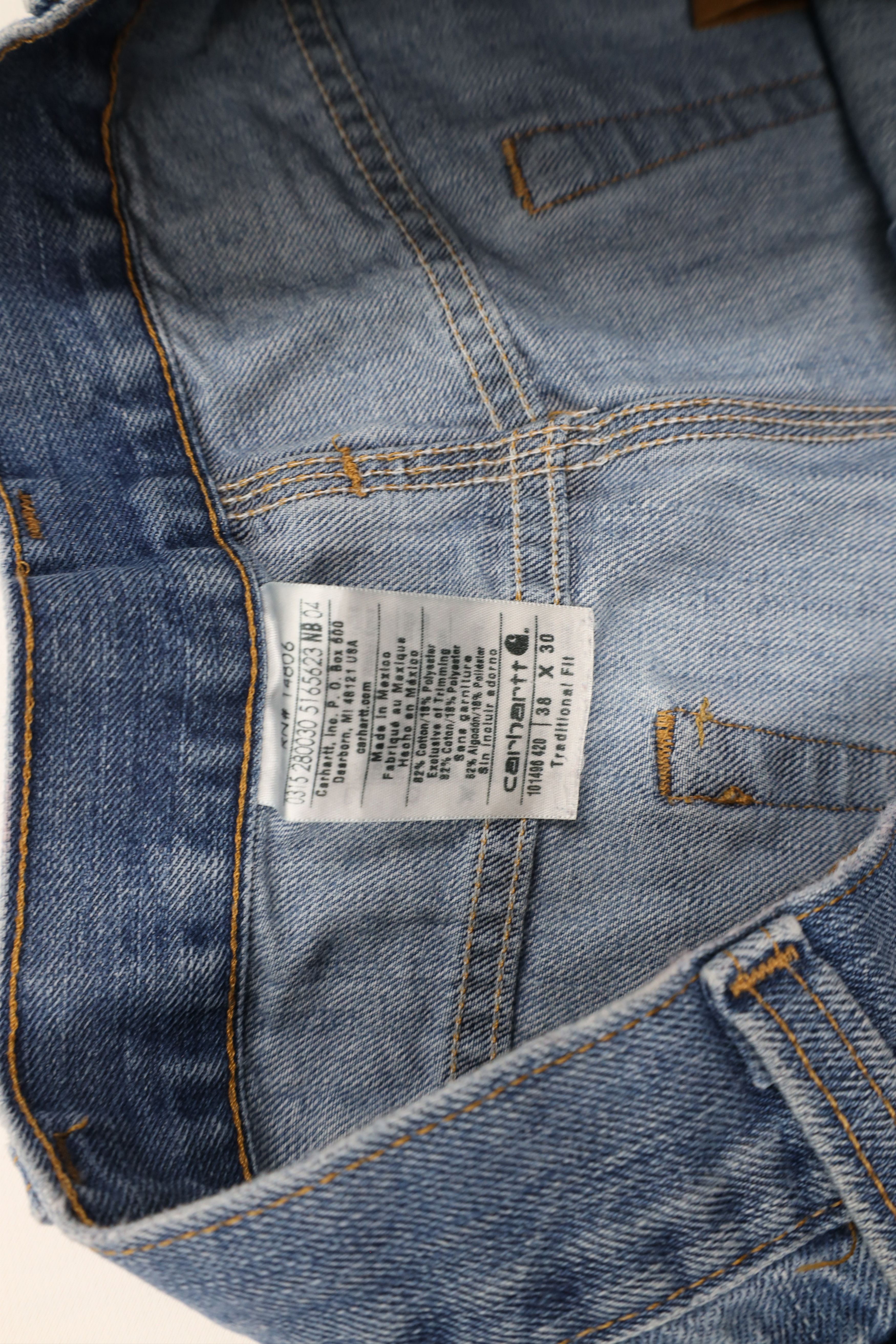 Carhartt × Vintage Vintage Carhartt Thin Traditional Fit Wide Leg Denim Jeans Size US 38 / EU 54 - 9 Thumbnail