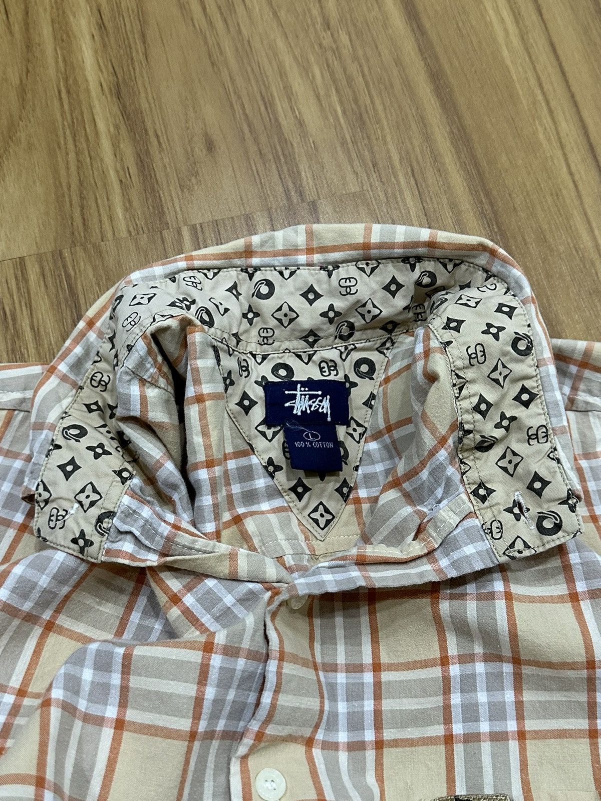 Stussy 1990-Vintage Stussy Burberry NovaCheck Monogram Shirt Size US L / EU 52-54 / 3 - 9 Thumbnail